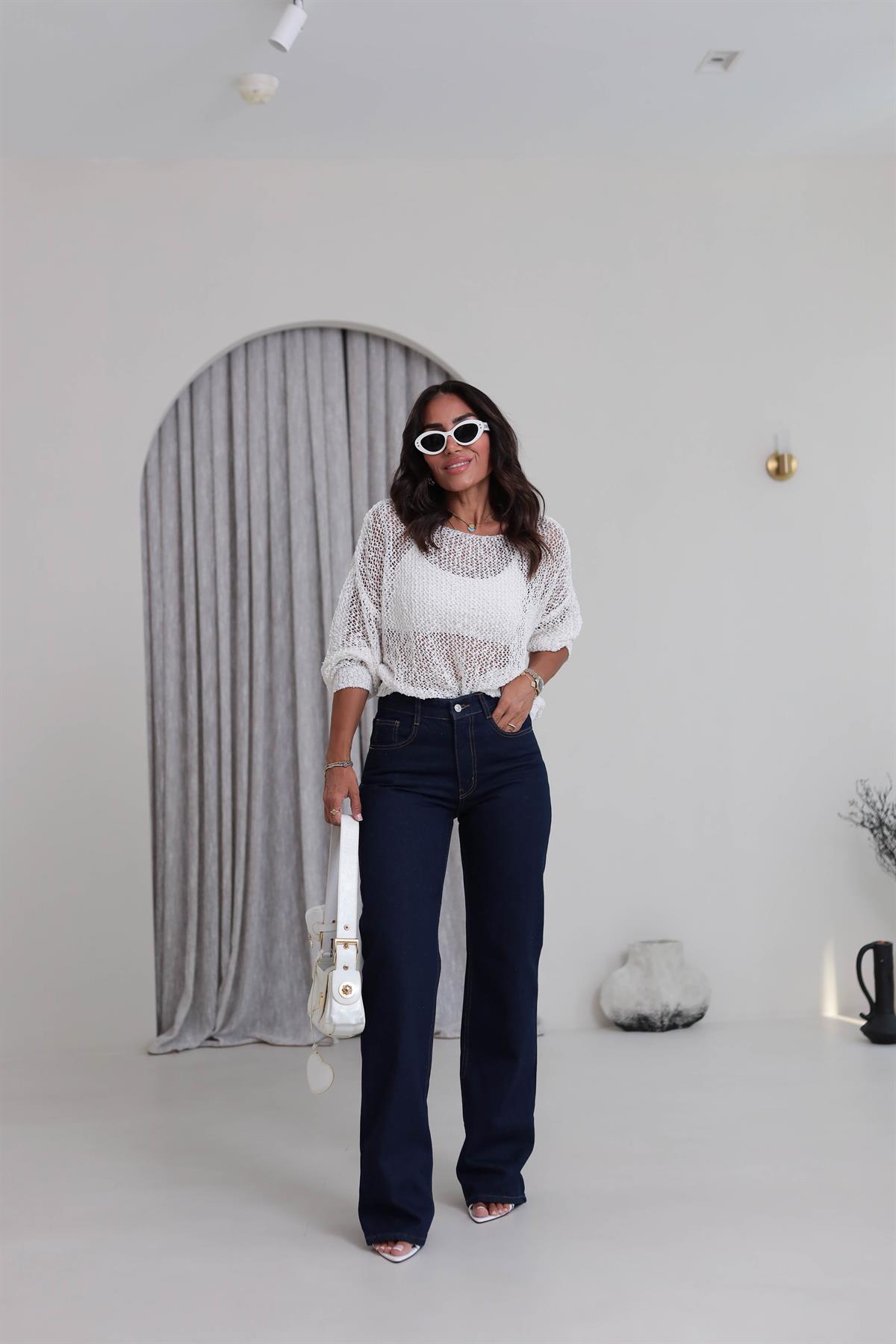 488 Yüksek Bel Wide Leg Jean LACİVERT