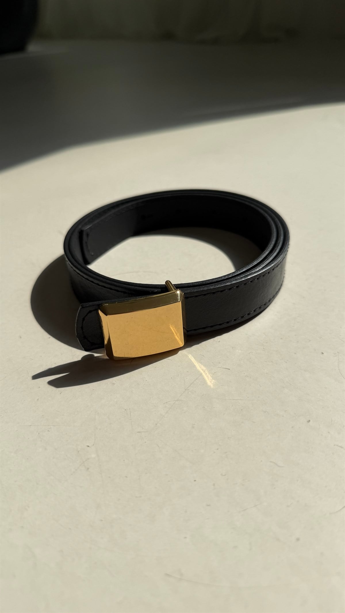 2622 Mini Kare Tokalı Kemer SİYAH-GOLD