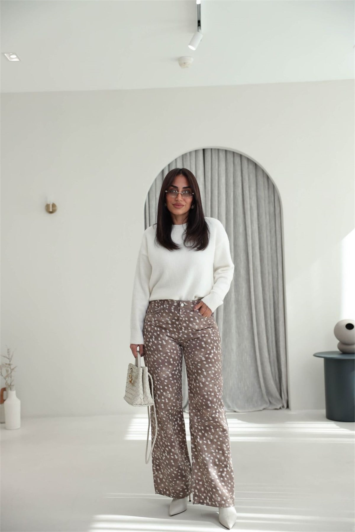 9222 Bambi Desen Pantolon KAHVE