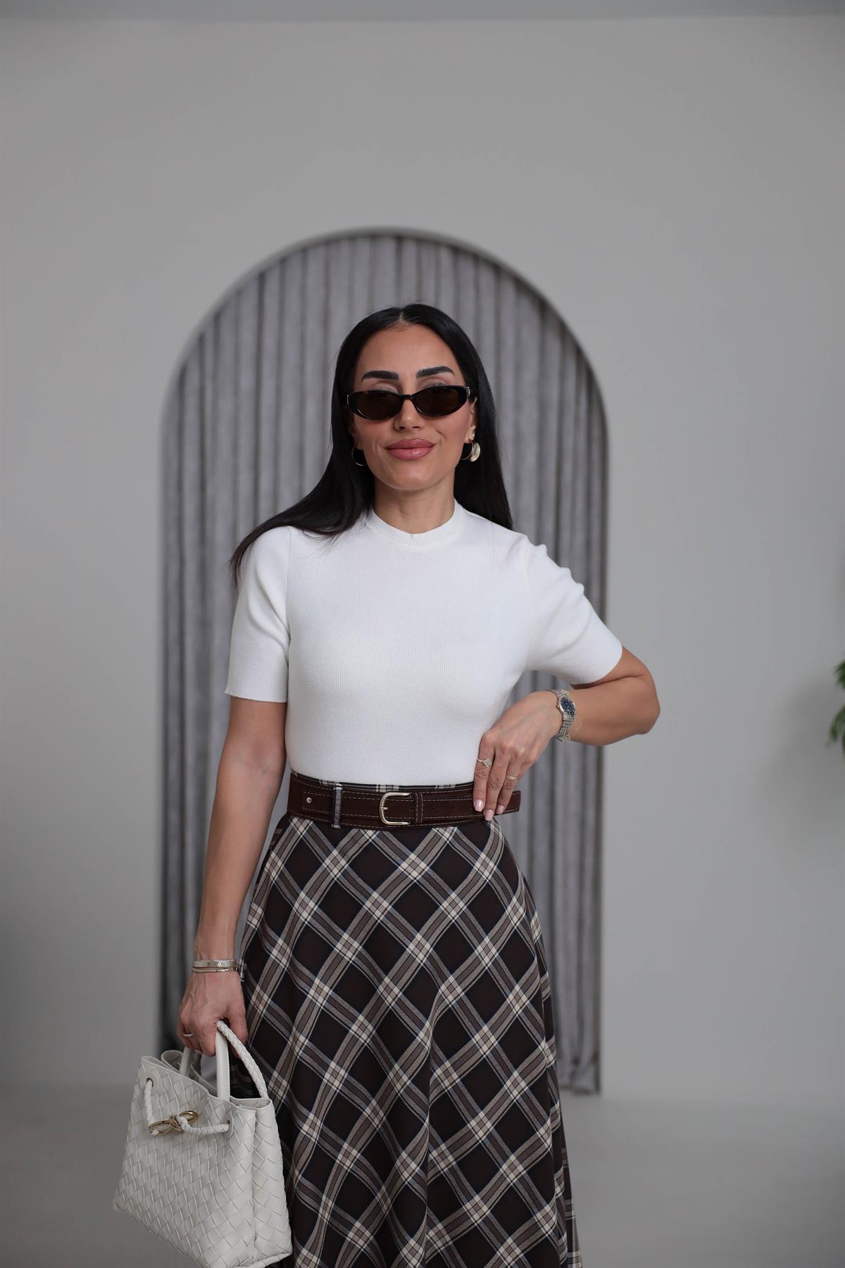 2101 Massi Korsman Triko Bluz EKRU