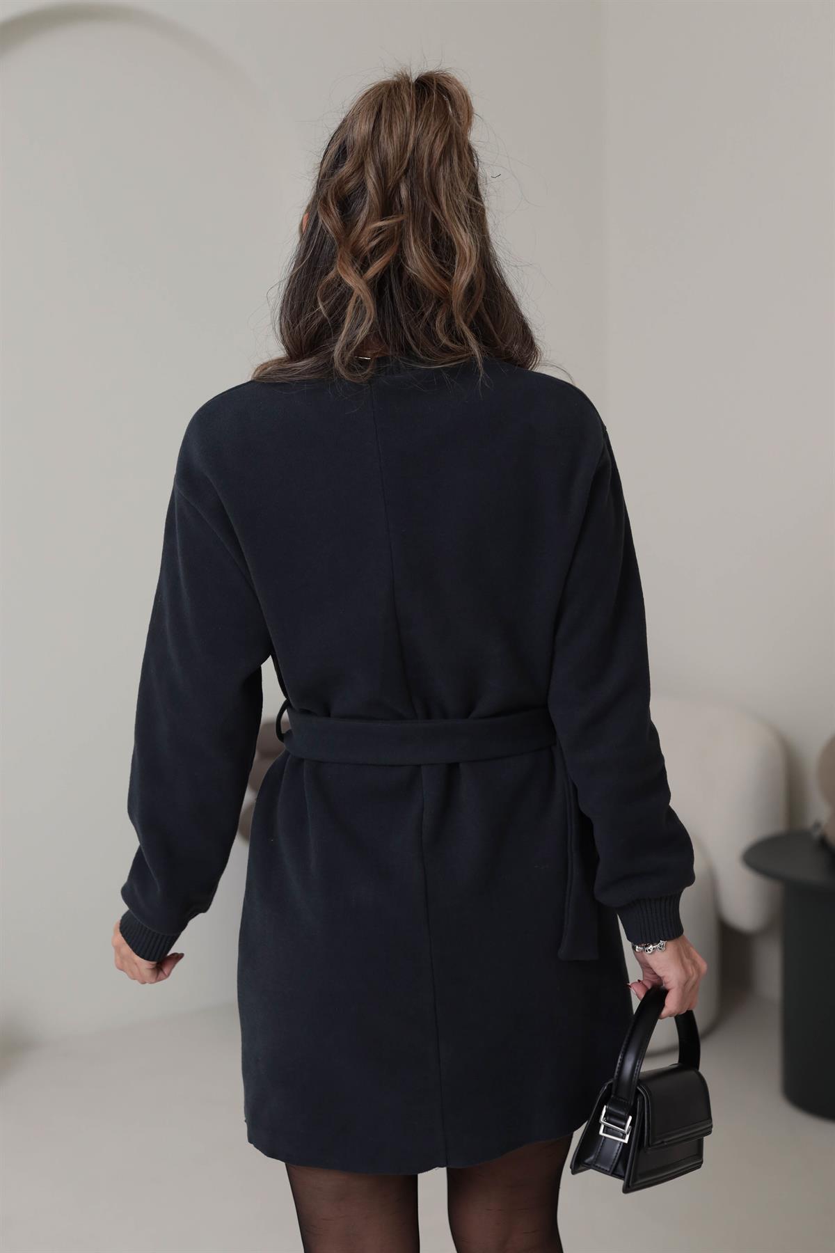 6514 Selanik Kemerli Rahat Elbise ANTRASİT