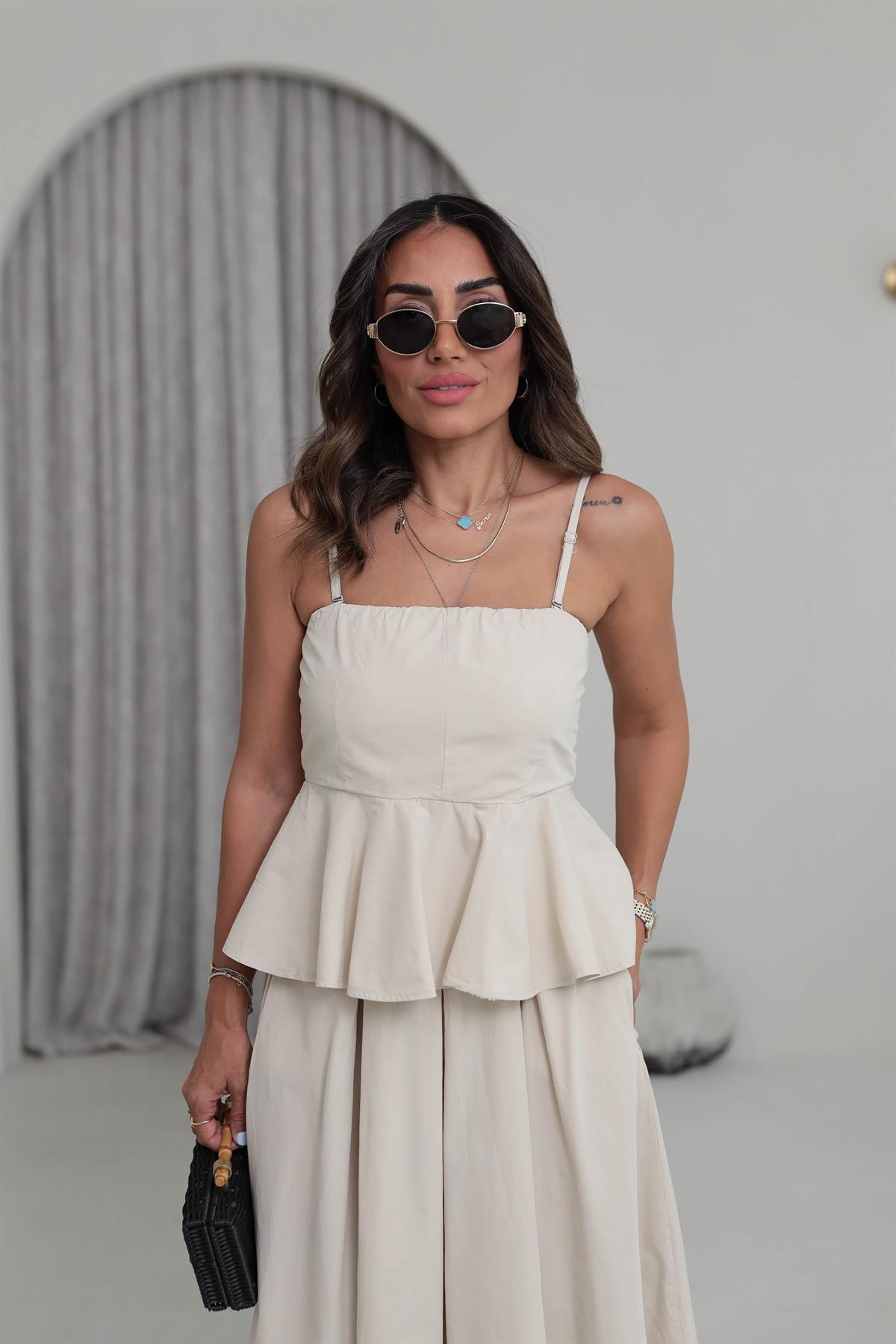 5002 Pamuklu Büstiyer Etek Takım TAŞ