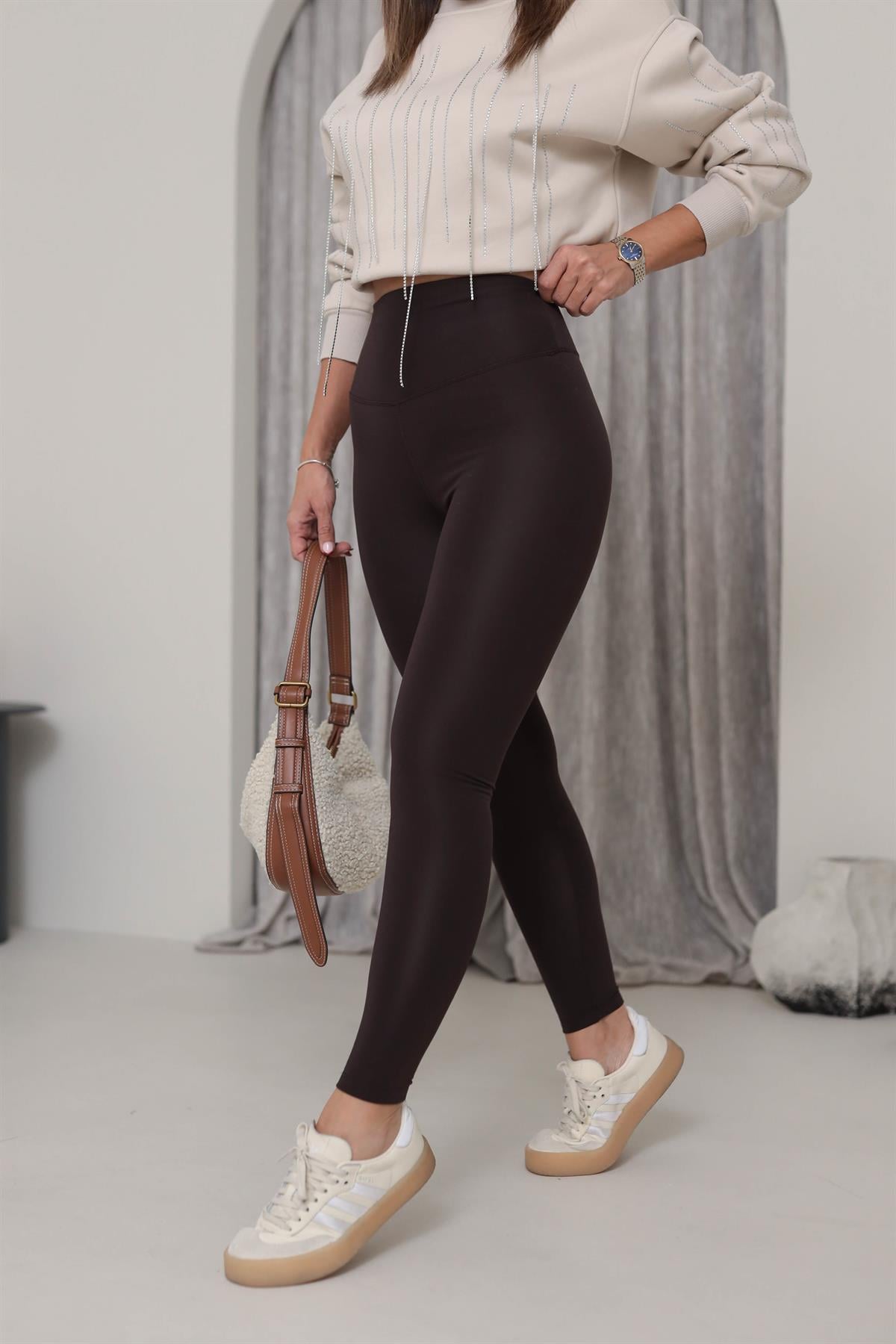 Oys Şardonlu Toparlayıcı Tayt KAHVE