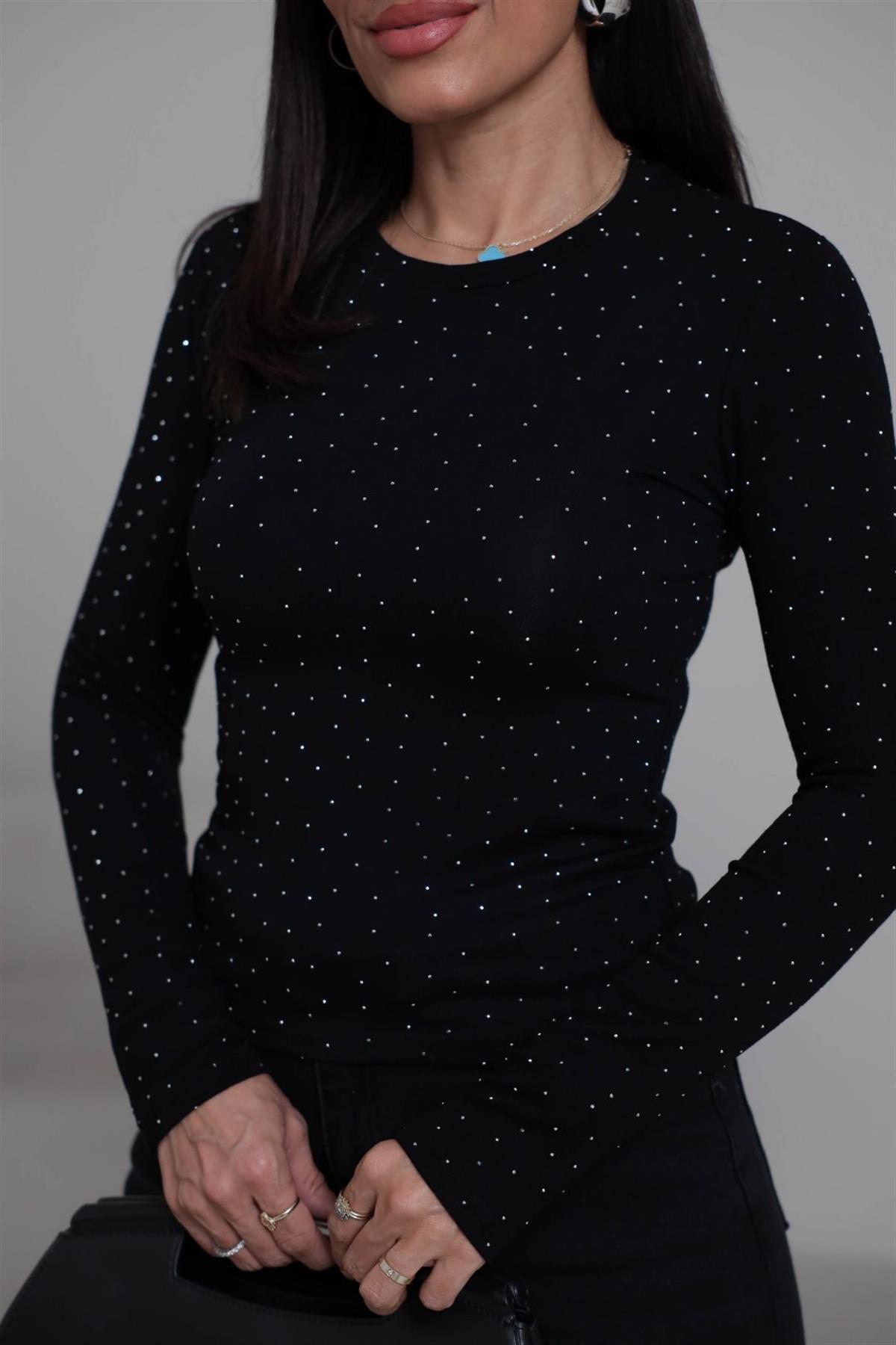 139-1 Taşlı Body SİYAH