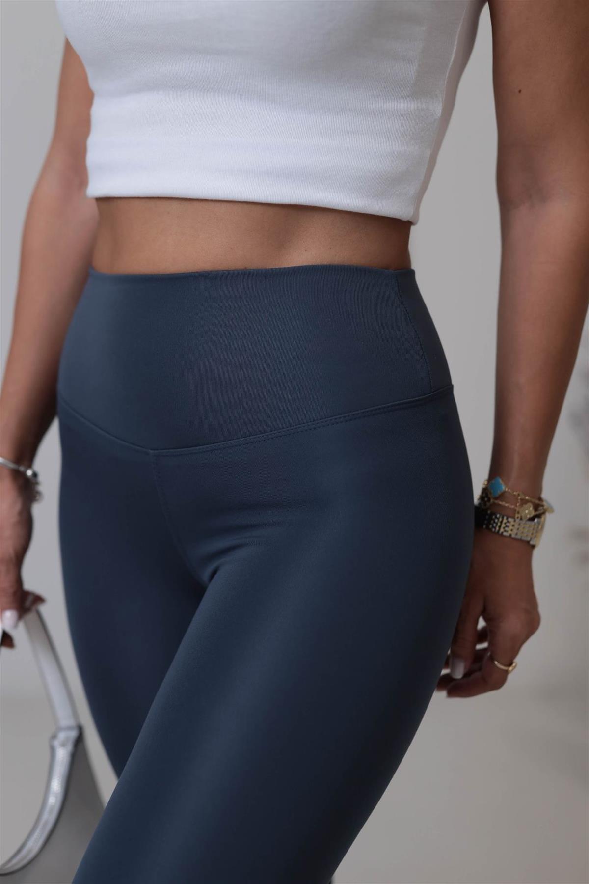 050 Oys Yüksek Bel Şardonlu Tayt ANTRASİT