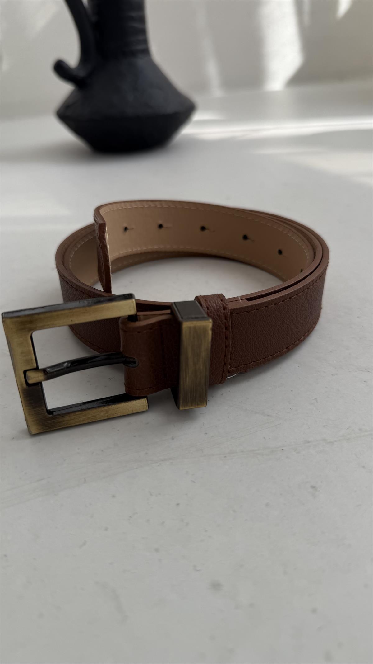 Eskitme Gold Detaylı Kemer TABA