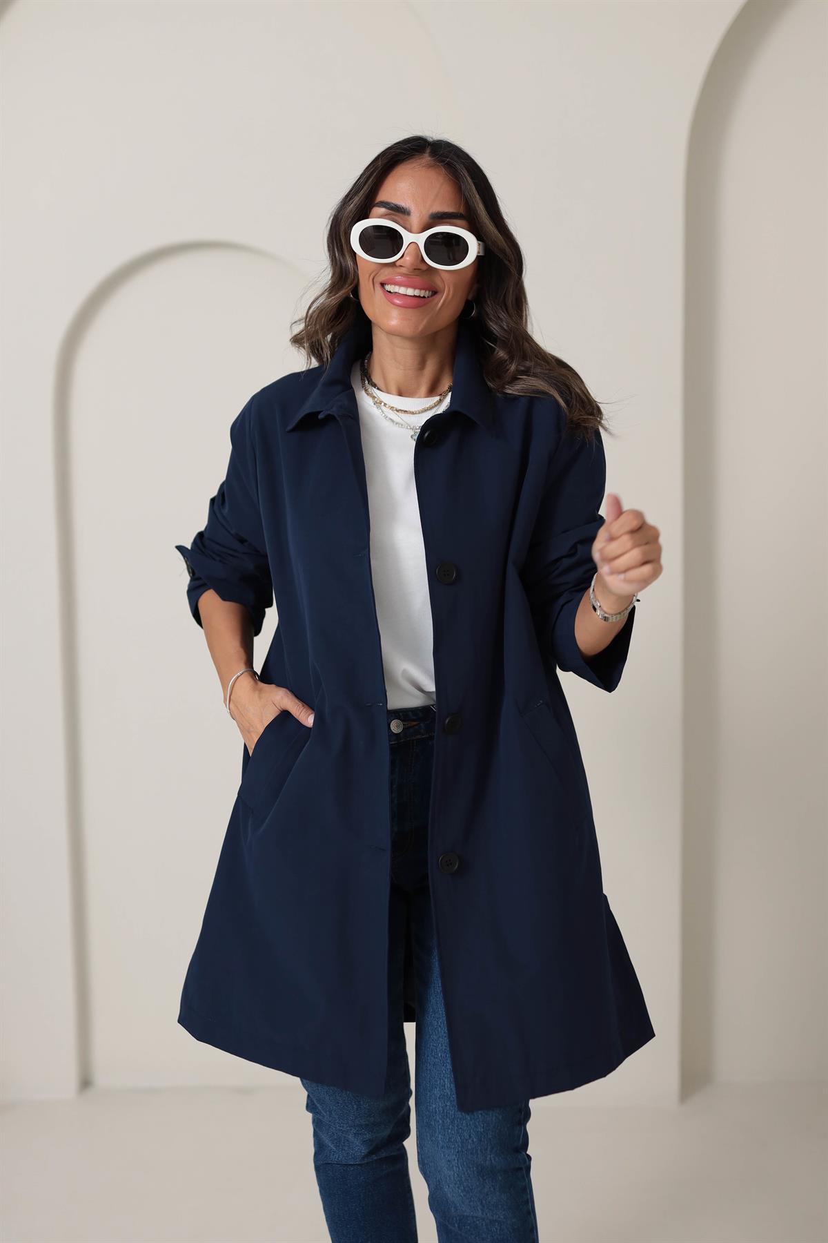 Atkı Detaylı Massi Trenchcoat