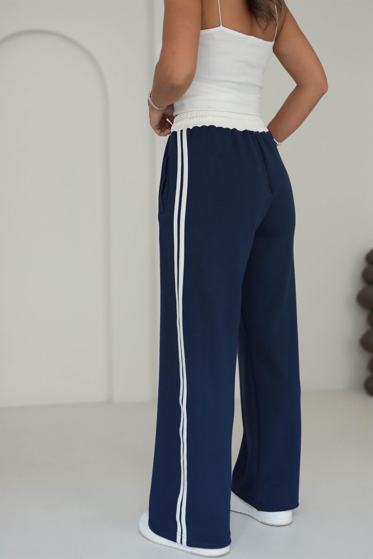 Yanları Şeritli Modal Pantolon LACİVERT