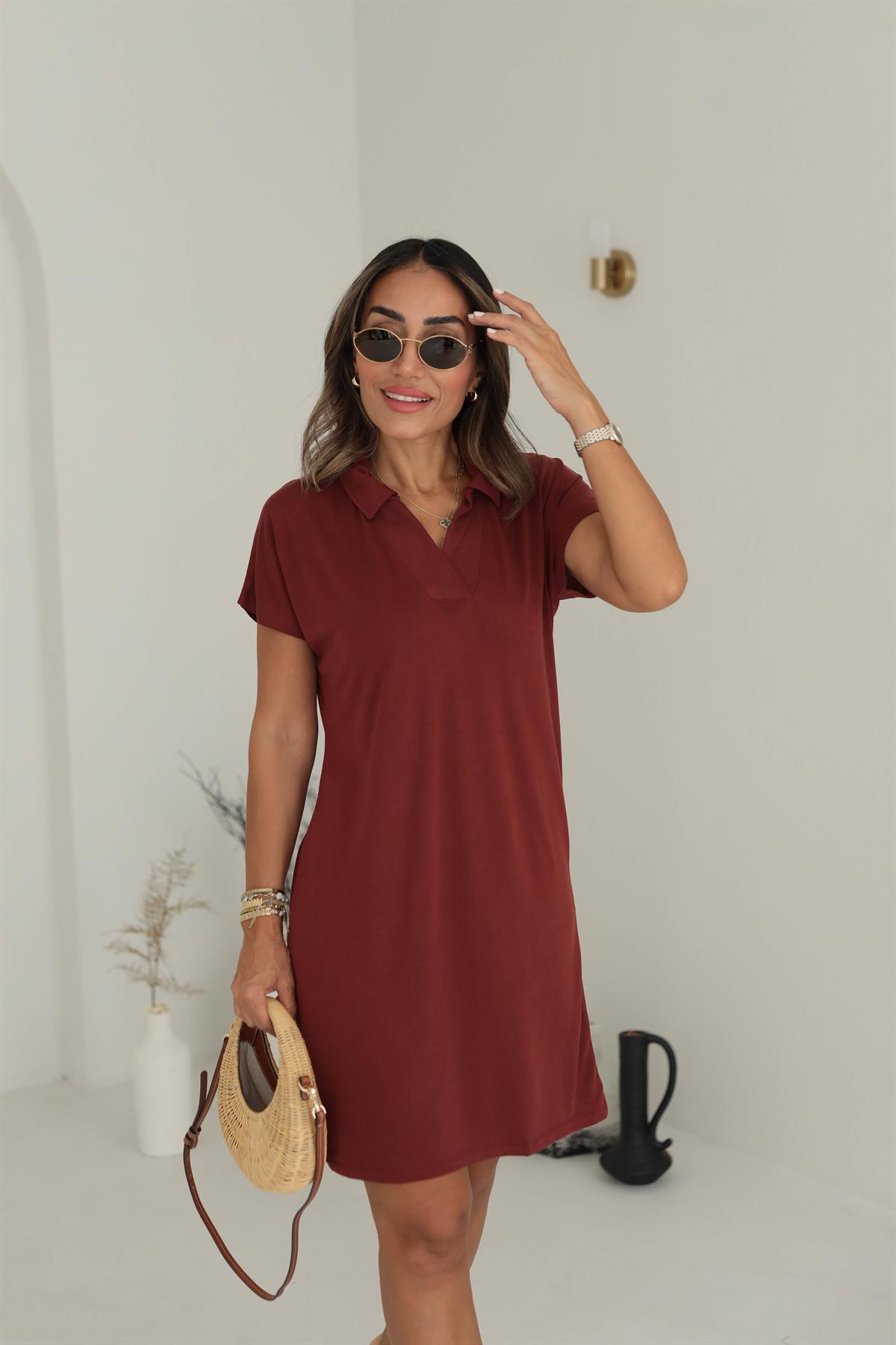 Polo Yaka Modal Elbise