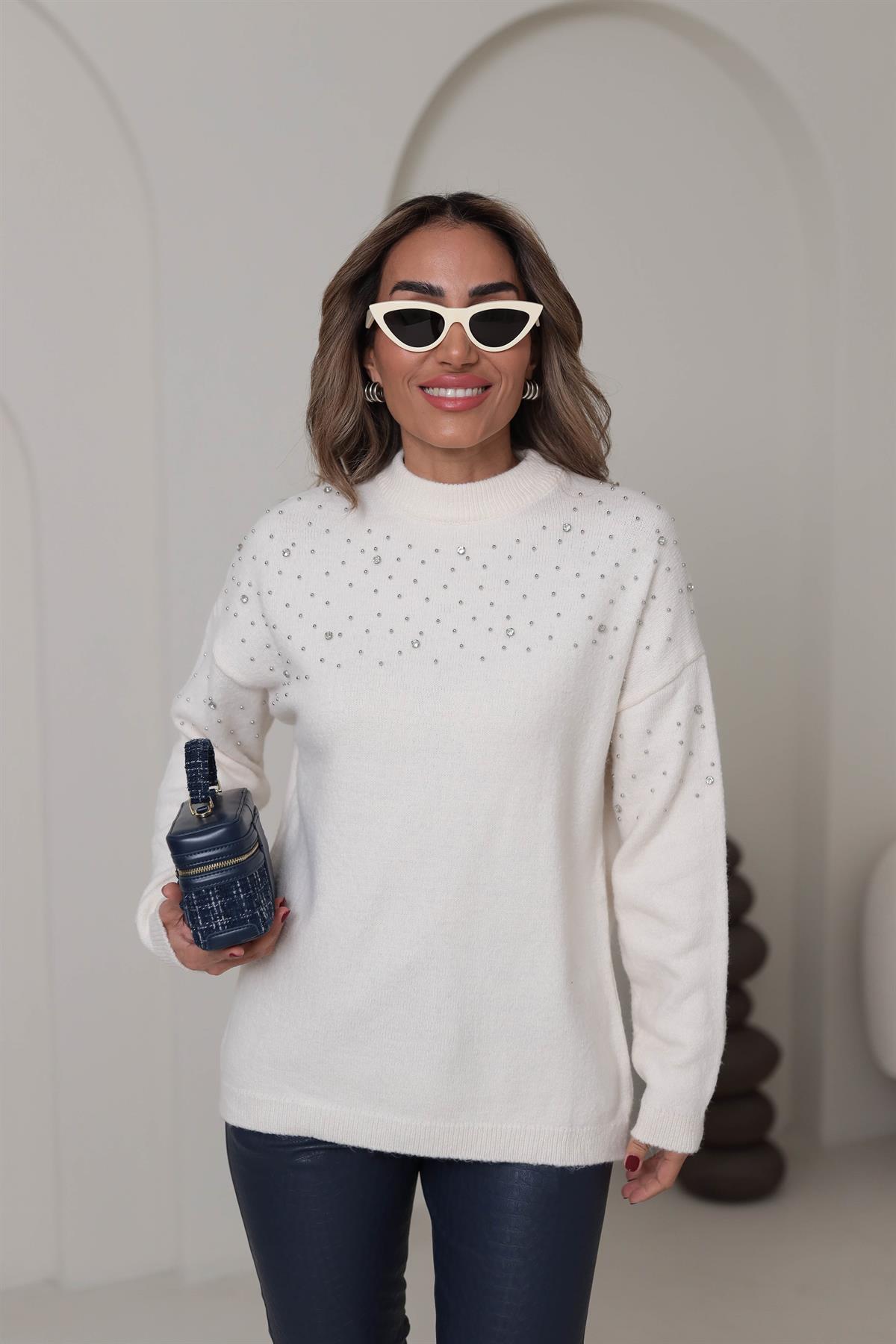 1106 Droplu Taşlı Kazak