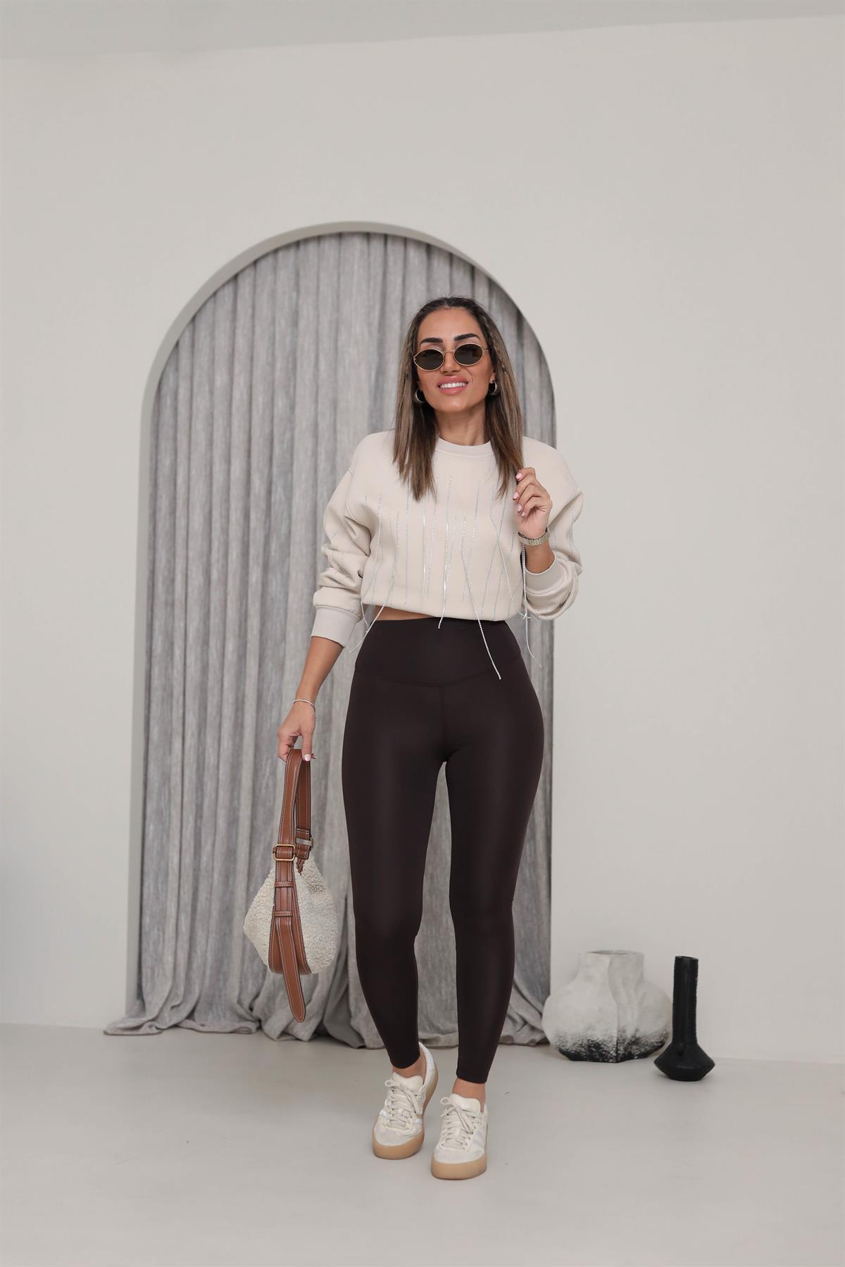 Oys Şardonlu Toparlayıcı Tayt KAHVE