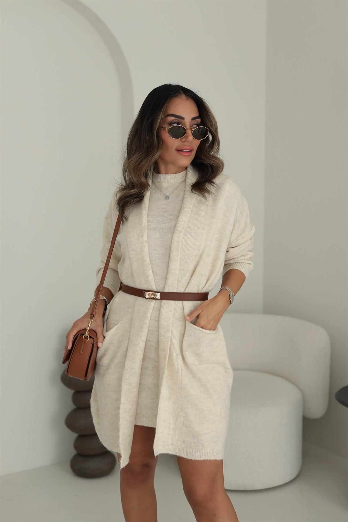 5131Y Hırka Elbise İkili Triko Takım TAŞ