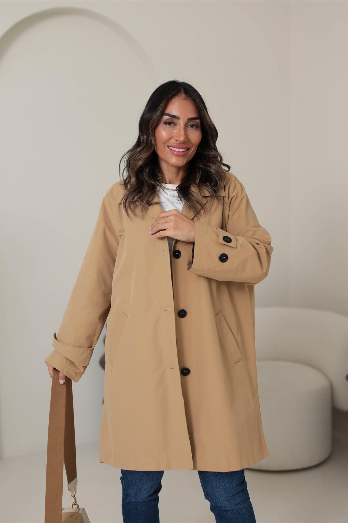 Atkı Detaylı Massi Trenchcoat