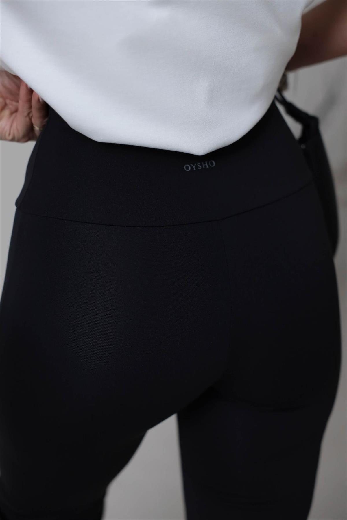 8515 Oys Şardonlu Flare Pantolon SİYAH