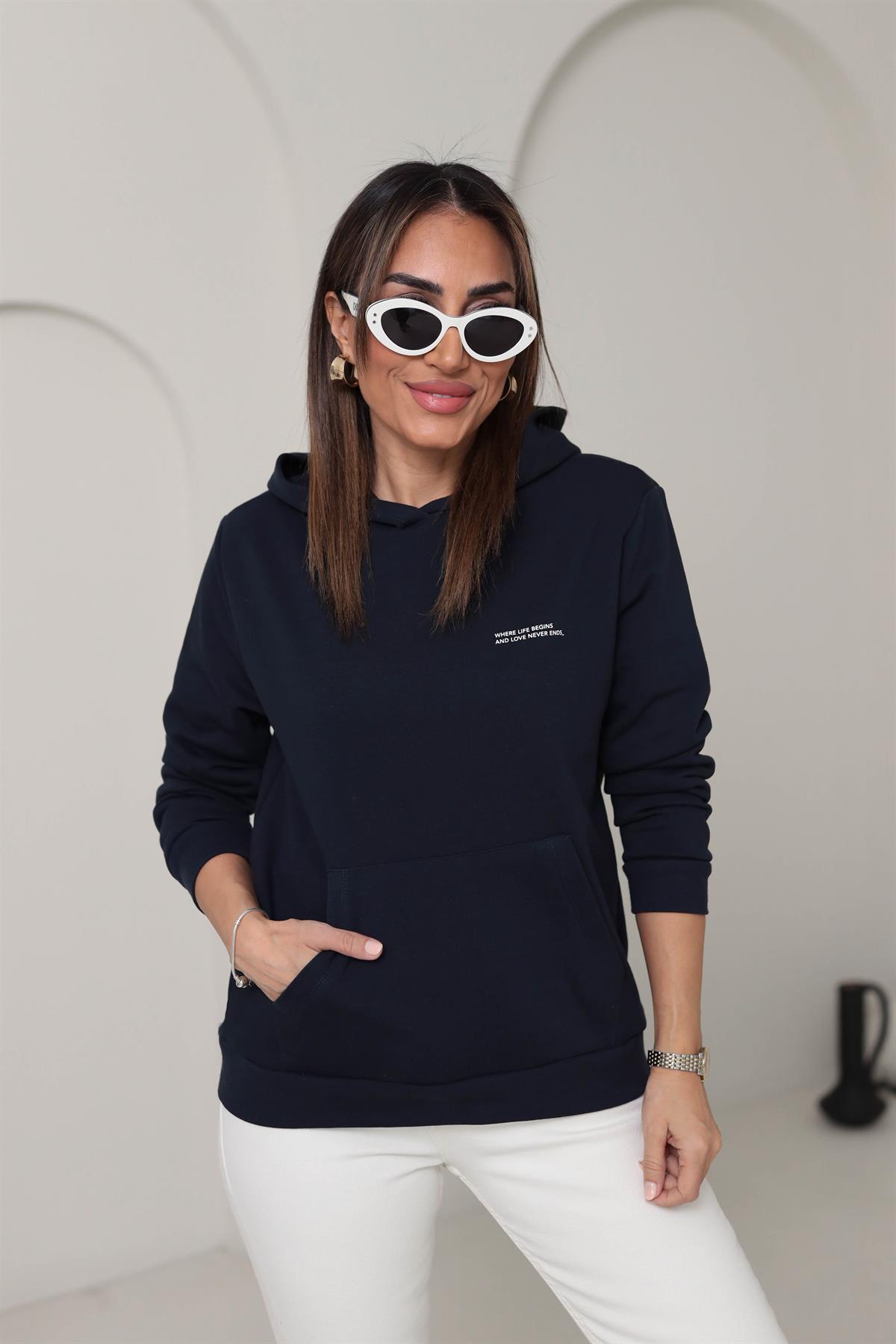 Oys Kapşonlu Sweatshirt LACİVERT