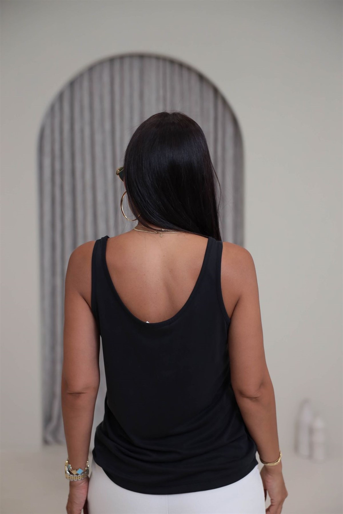 2433 Kalın Askılı Tencel Atlet SİYAH