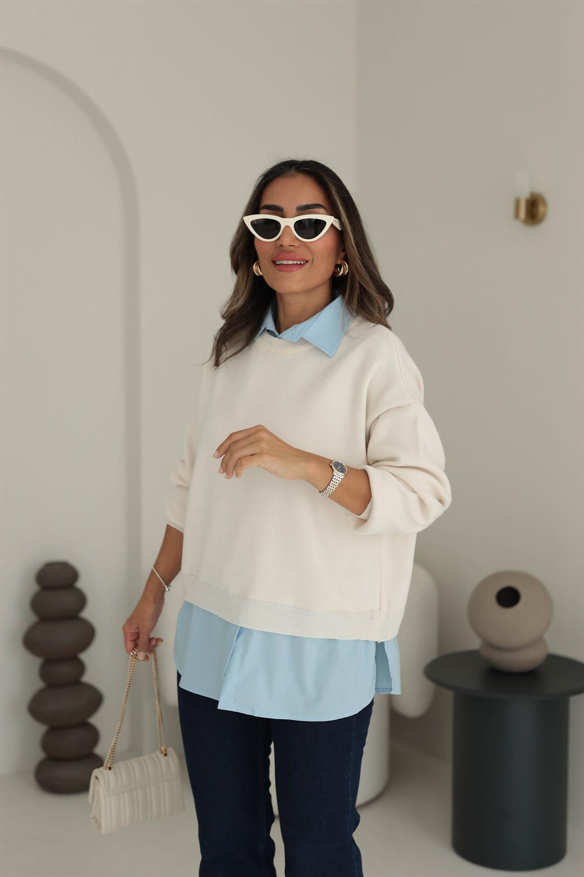 0050 Gömlek Detaylı Triko