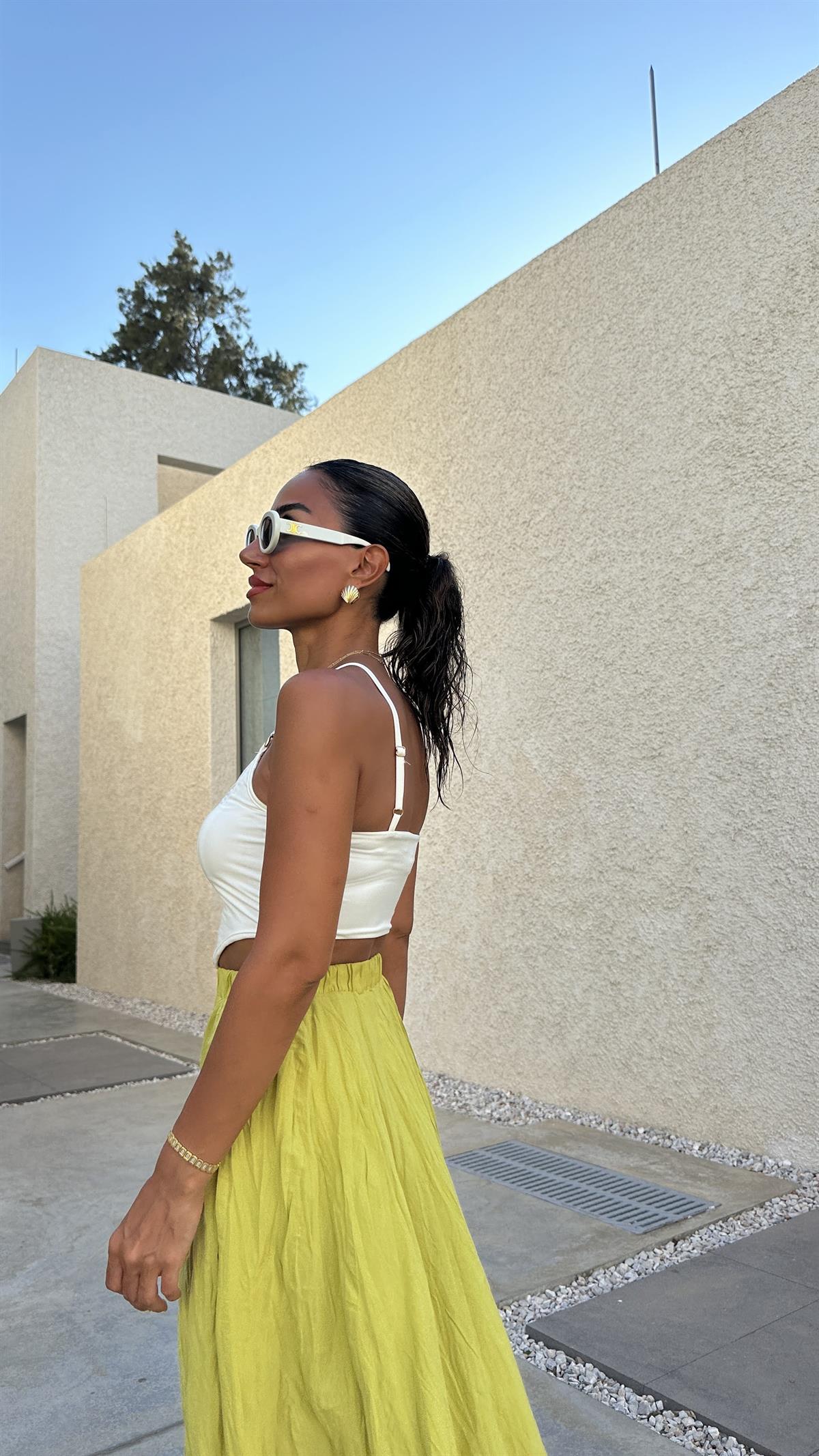 6156 Zincir Detaylı İp Askılı Crop