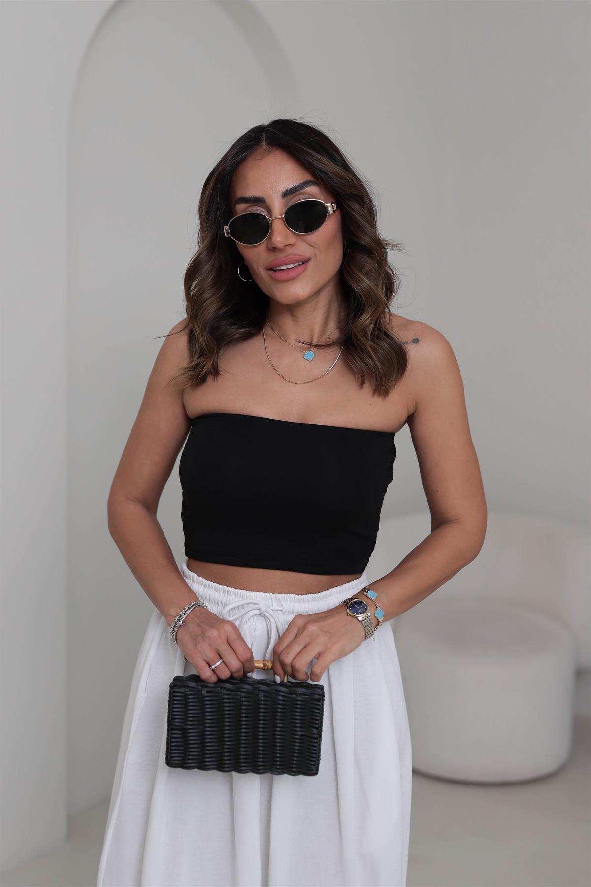 3369 Straplez Kuplu Atlet SİYAH