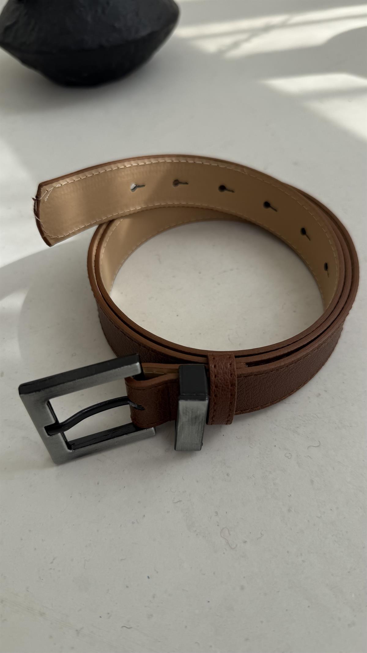 Eskitme Gümüş Detaylı Kemer TABA