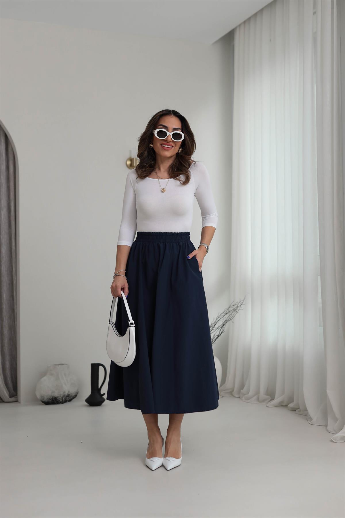 0816 Kayık Yaka Bodysuit BEYAZ