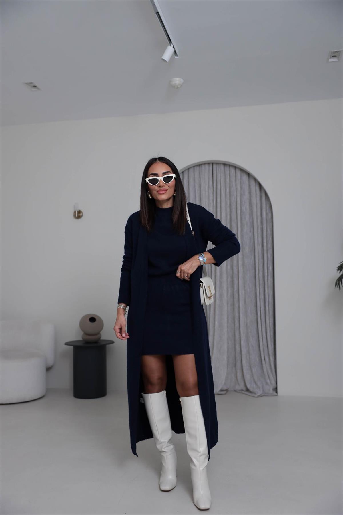 5245 Bluz Etek Hırkalı Takım LACİVERT