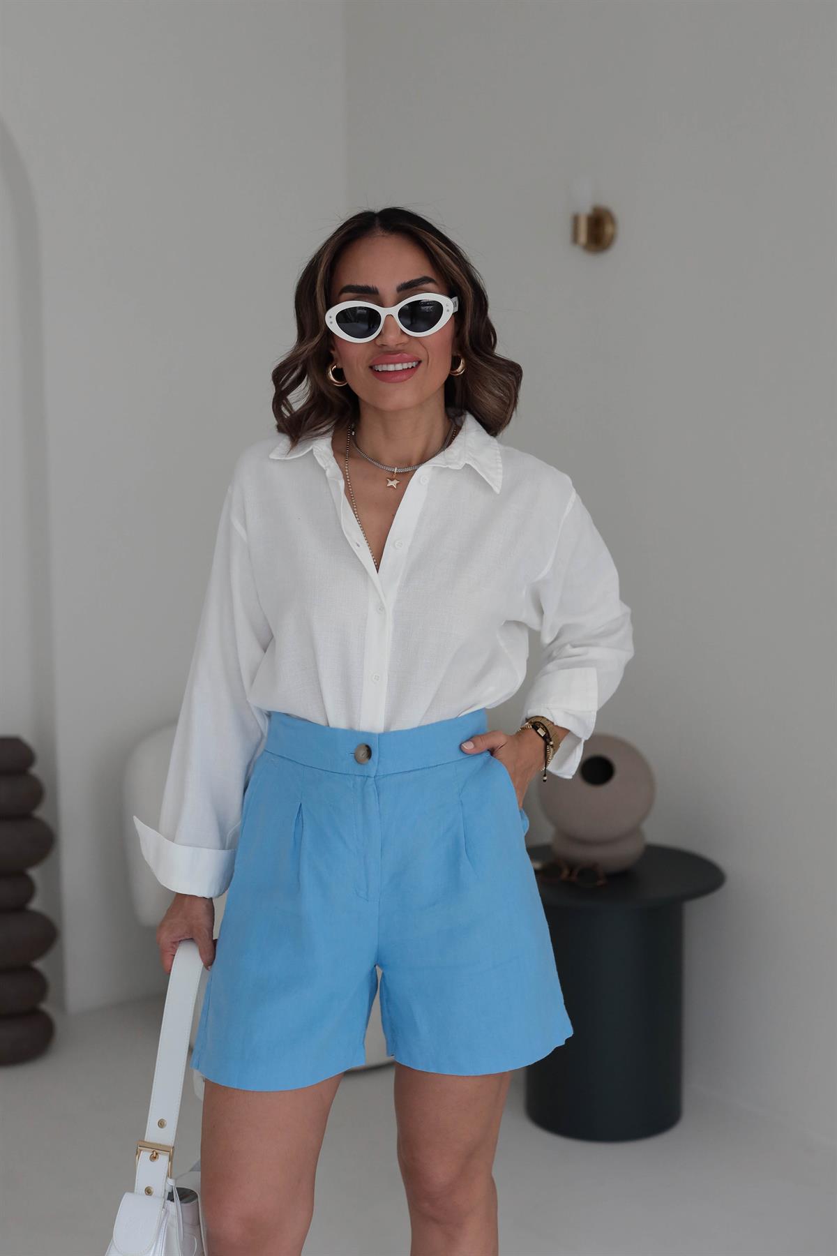 6249 Keten Kumaş Gömlek