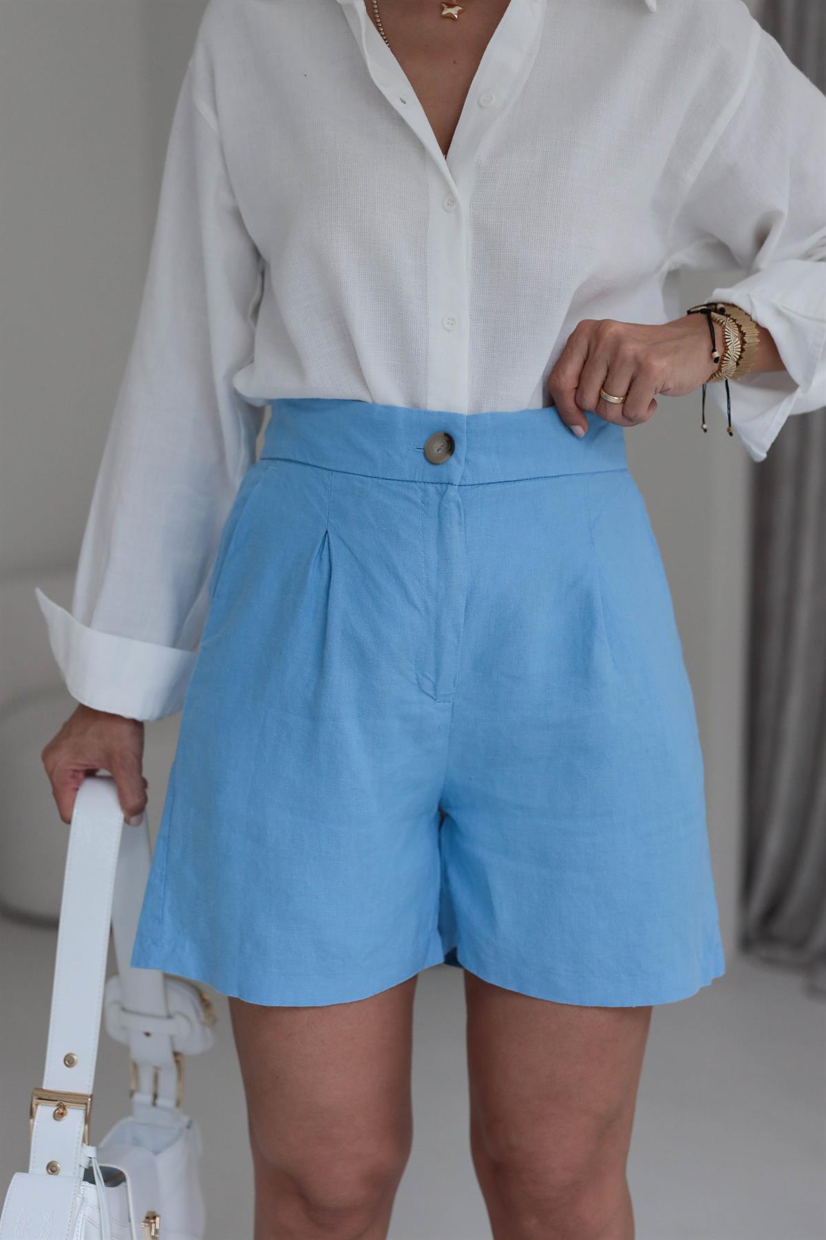 6211 Ham Keten Şort