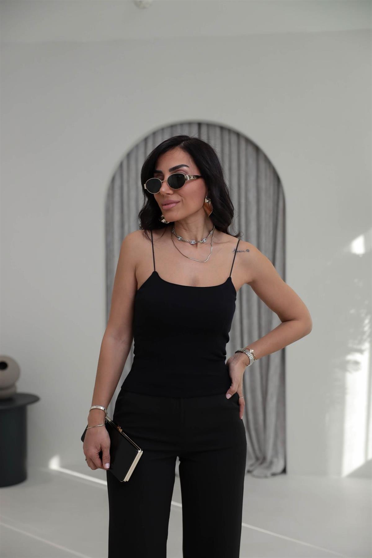 4829Y Lastik Askılı Pamuklu Atlet SİYAH