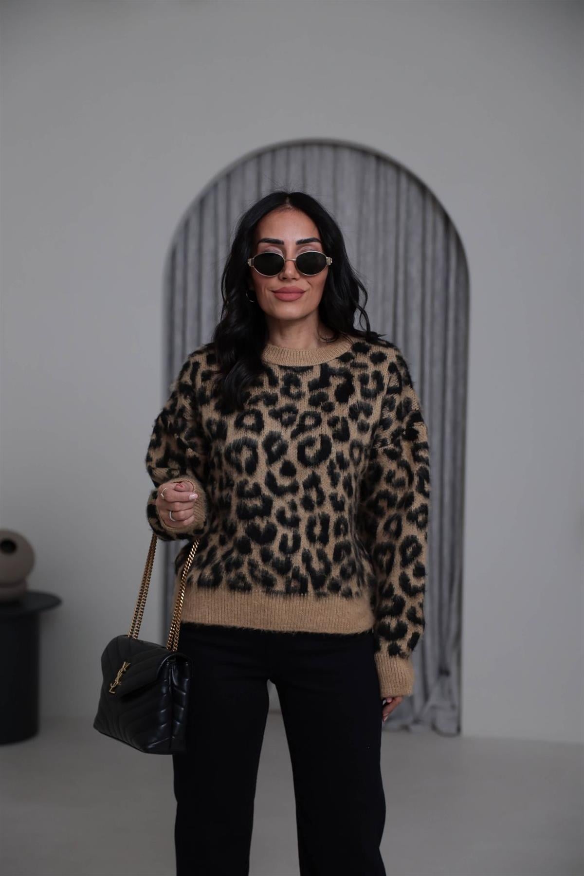 4561 Bisiklet Yaka Leopar Kazak BEJ