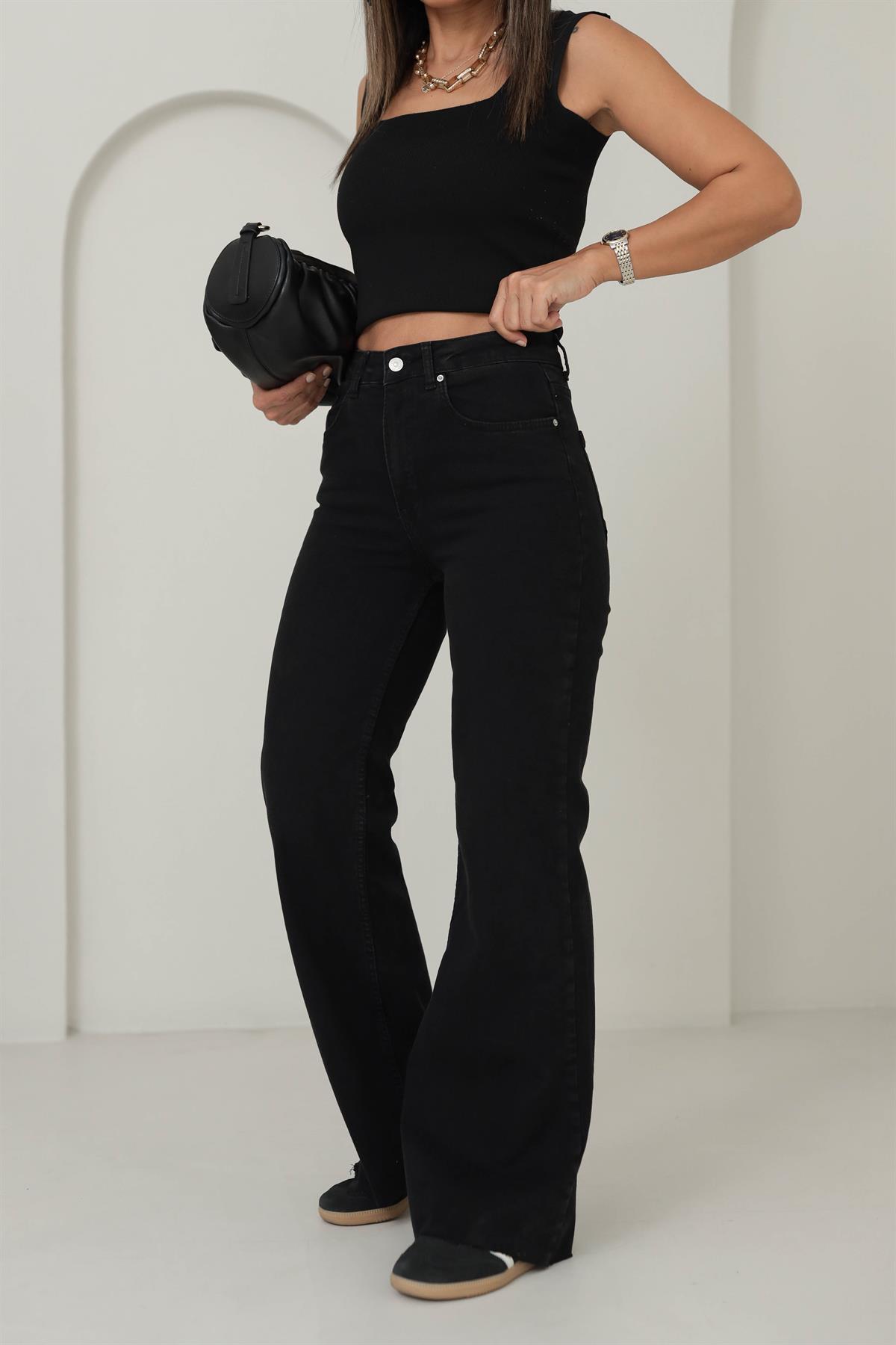 1462 Paça Ucu Dikişsiz Likralı Bol Pantolon