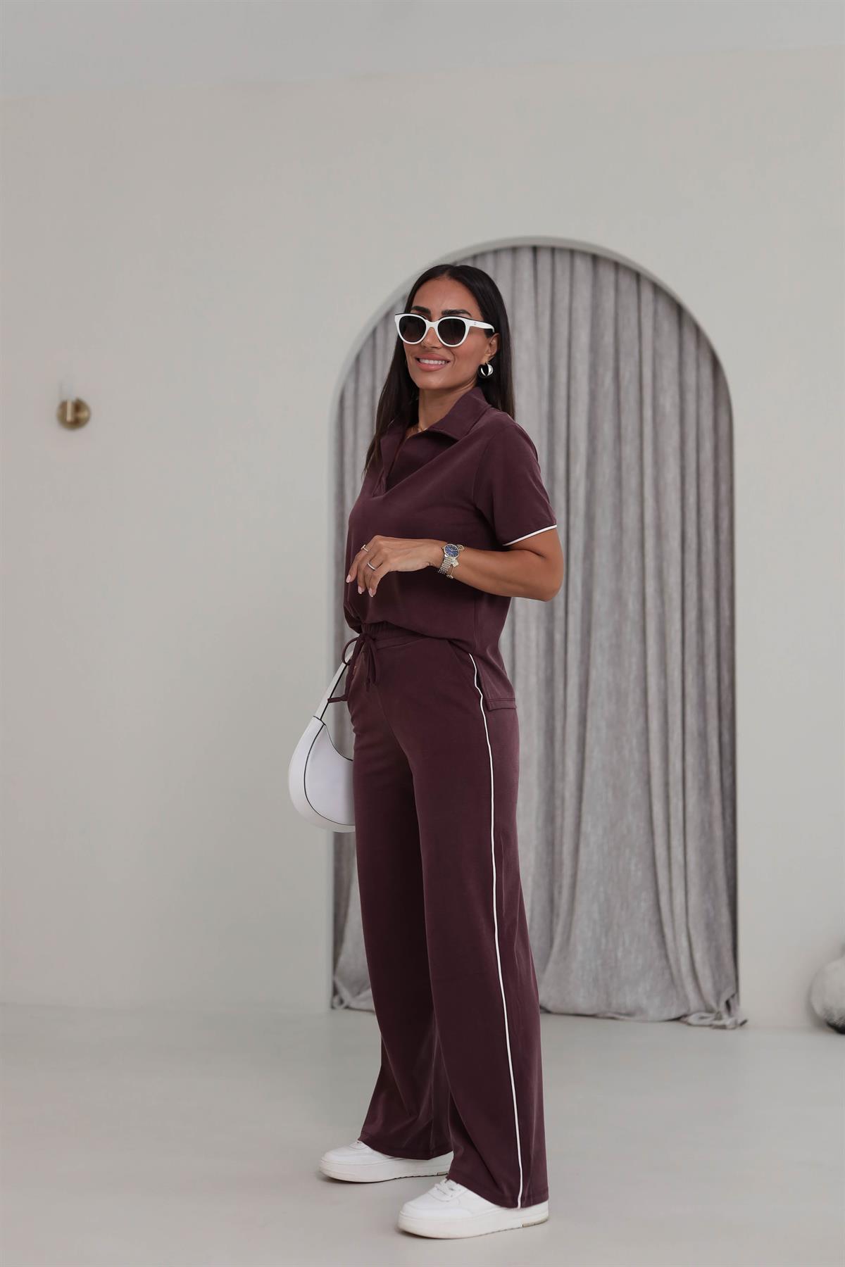 Polo Yaka Biyeli Pike Modal Takım MÜRDÜM