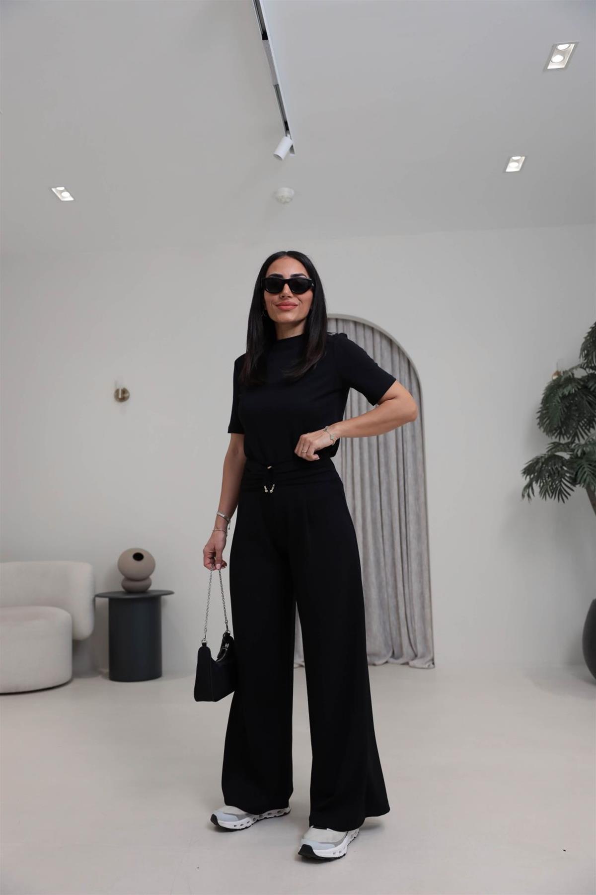 9888 Toka Detay Modal Pantolon SİYAH