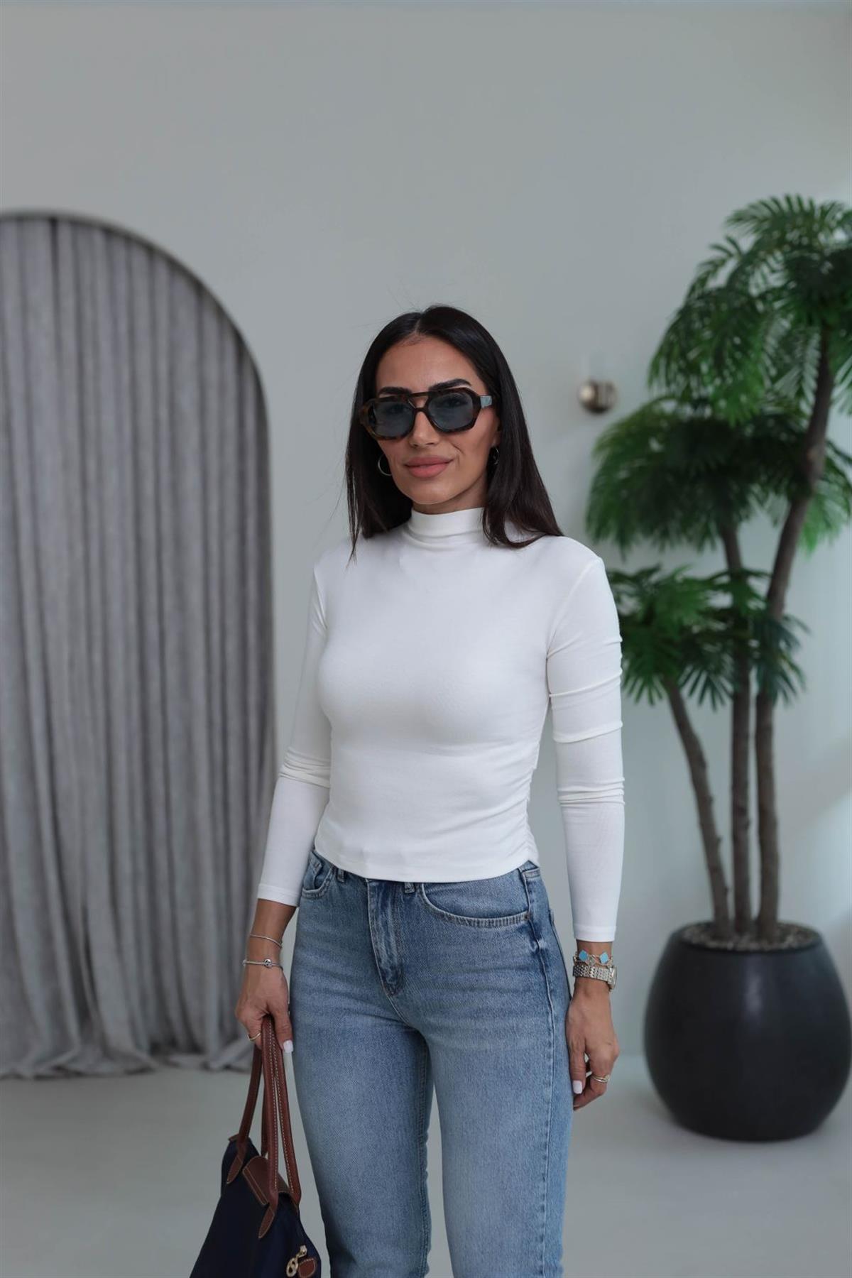 5048 Yandan Büzgülü Bluz EKRU