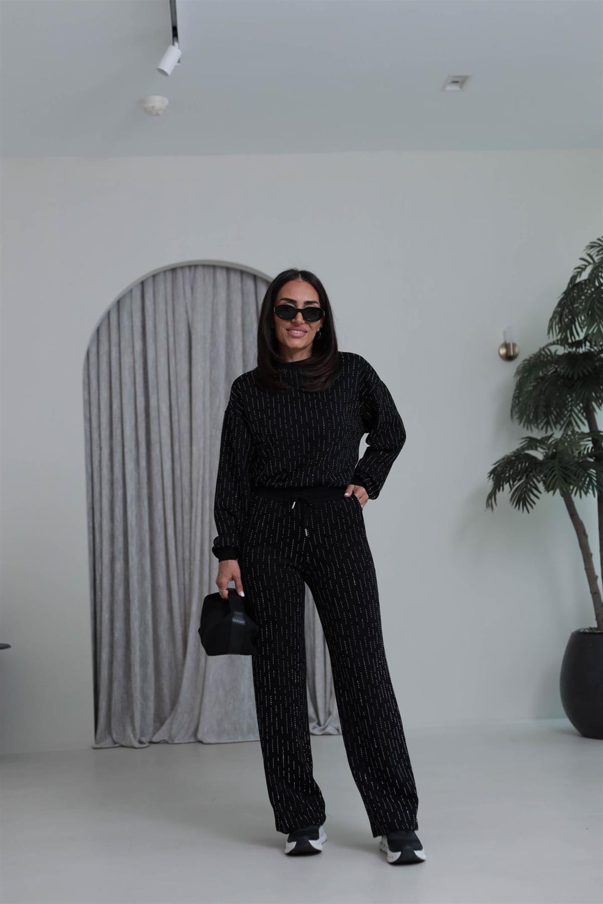 4213 Sıra Taşlı Rahat Modal Takım SİYAH