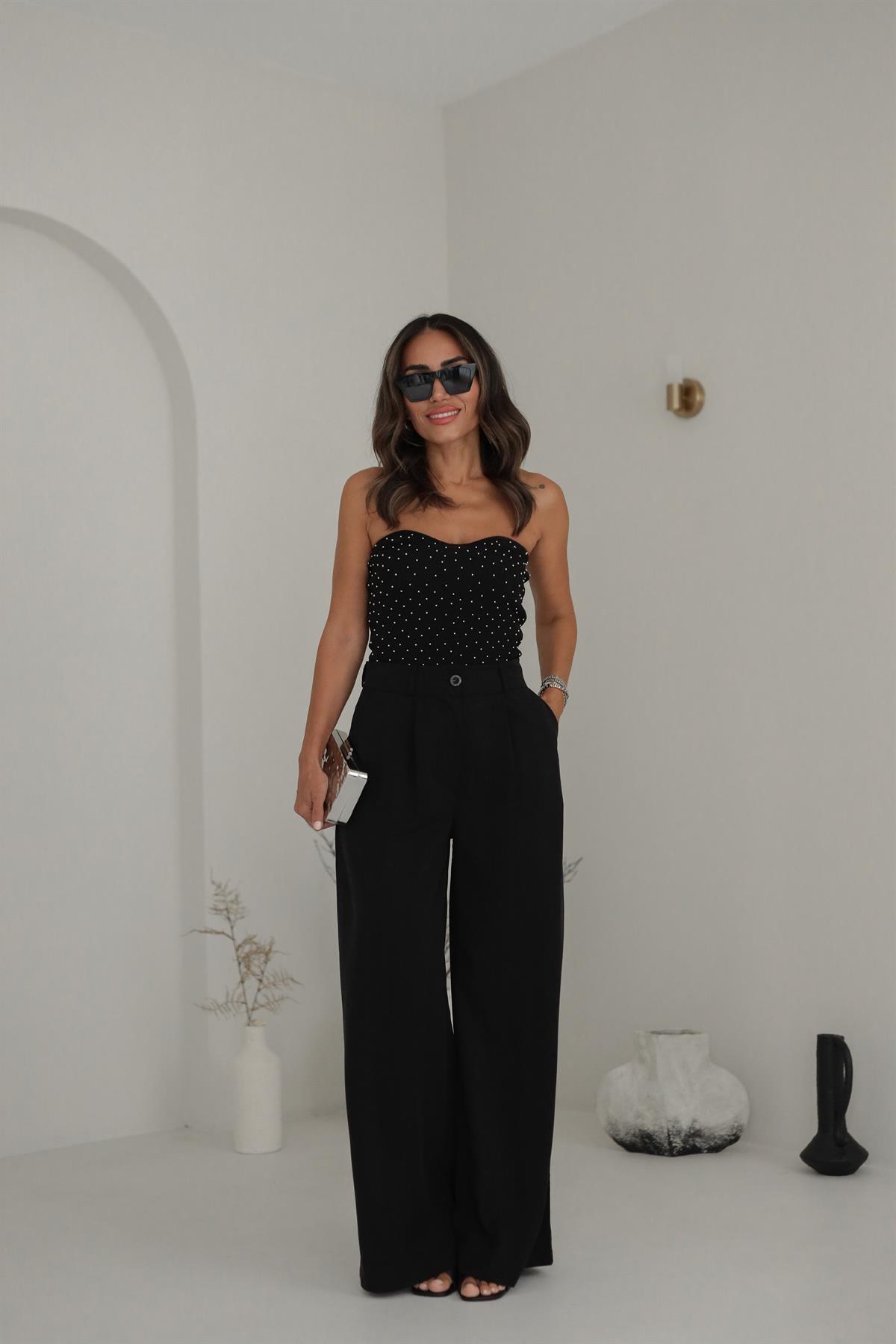 Tencel Kumaş Palazzo Pantolon