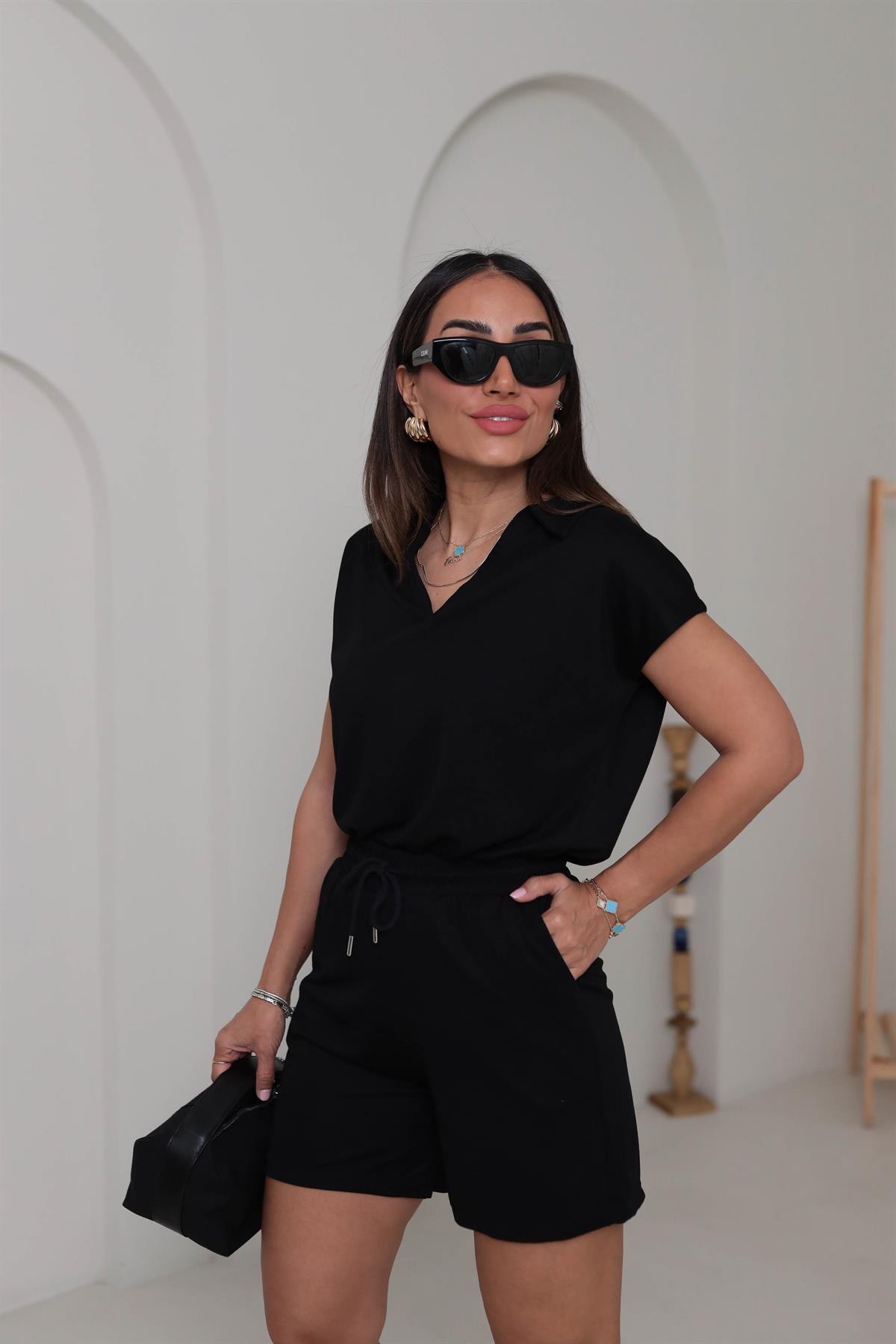 1325 Pike Modal Şortlu Takım SİYAH