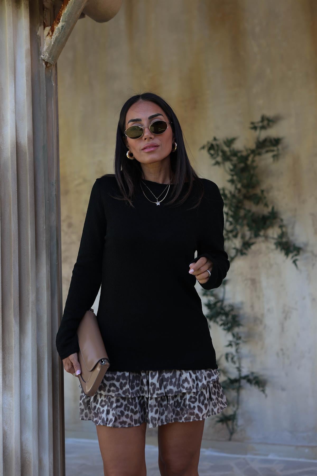 5172K Mevsimlik Brumel Triko Bluz SİYAH