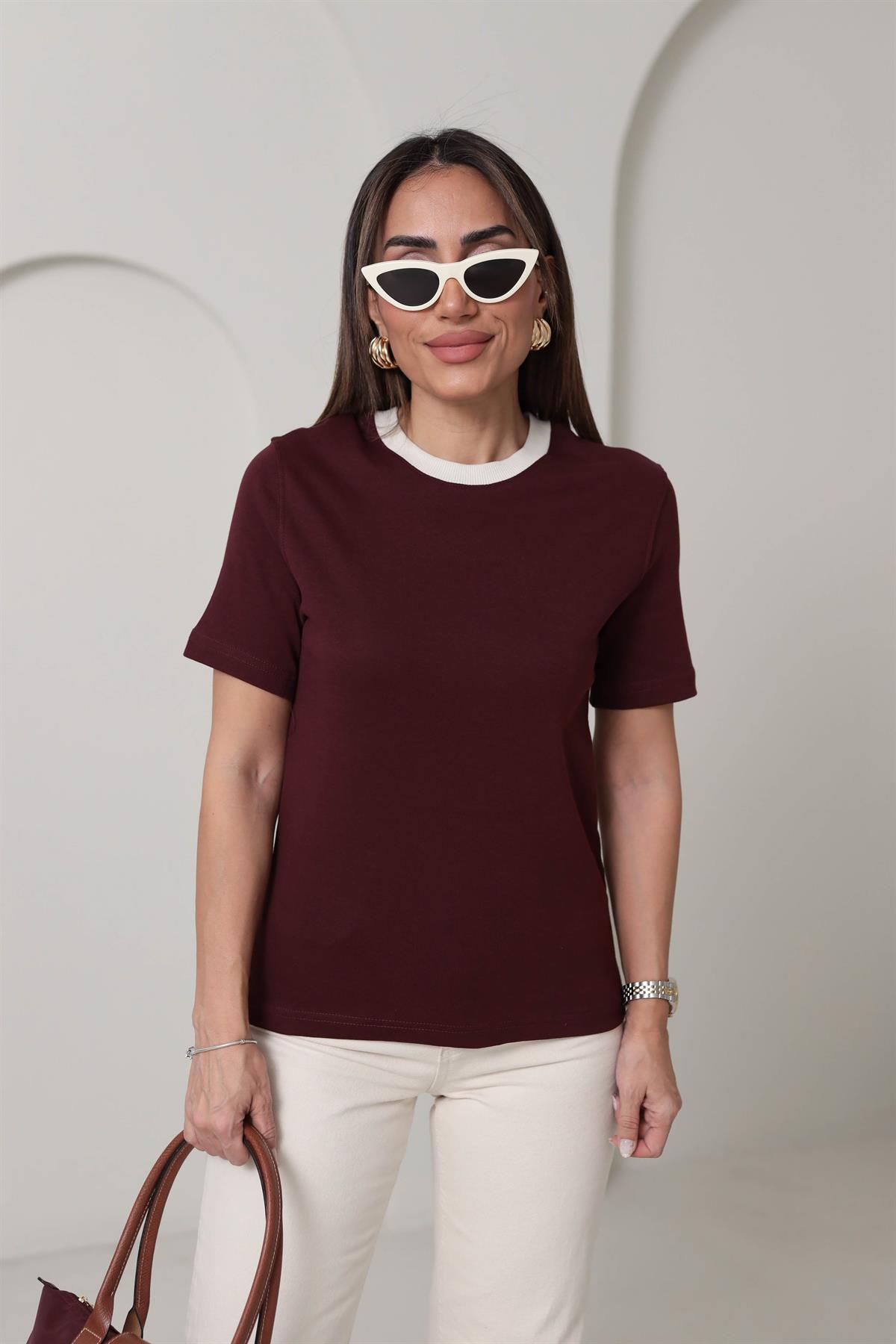 1069 Yaka Ribanalı Thisrt BORDO