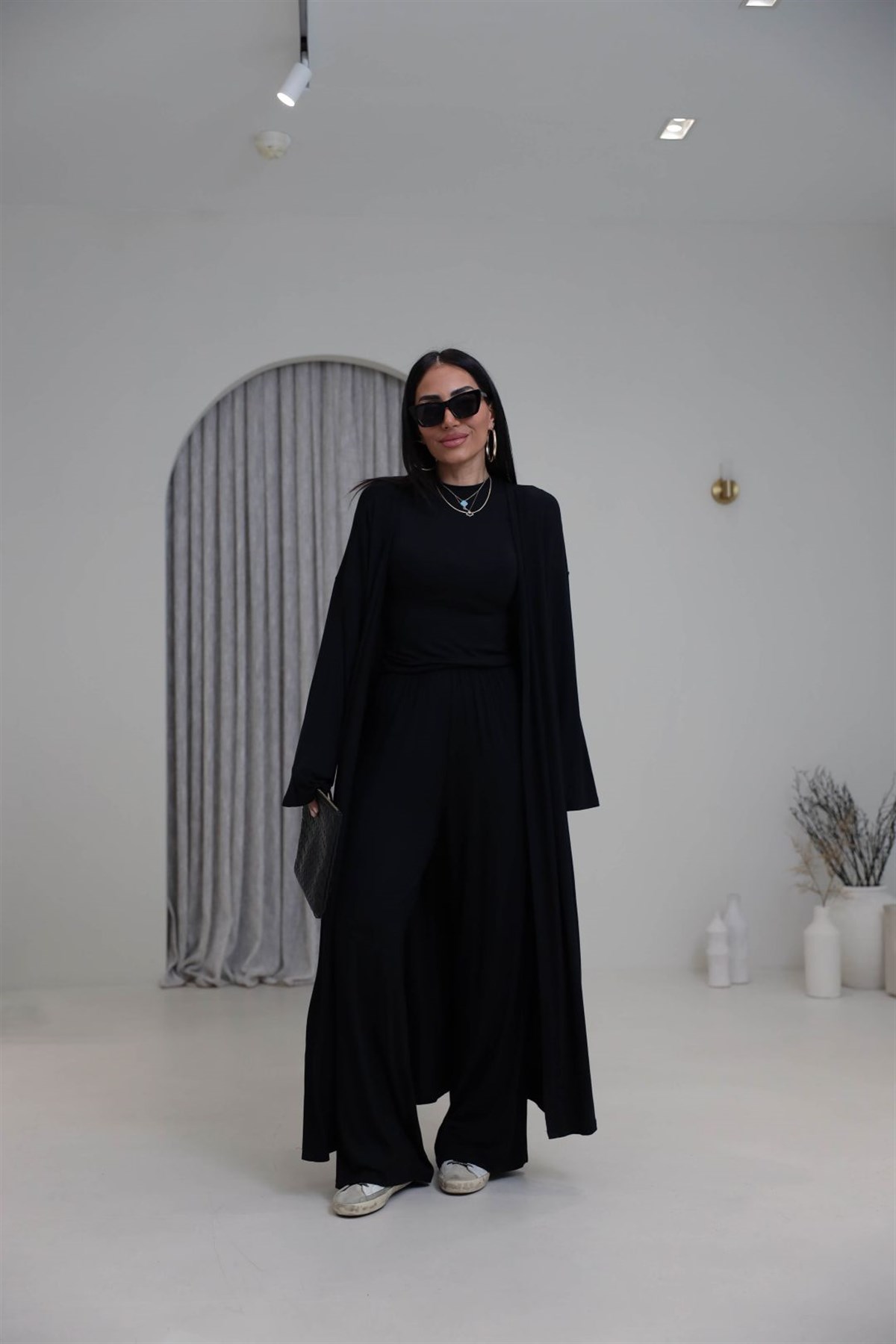 0518 Üçlü Kaşmir Takım SİYAH