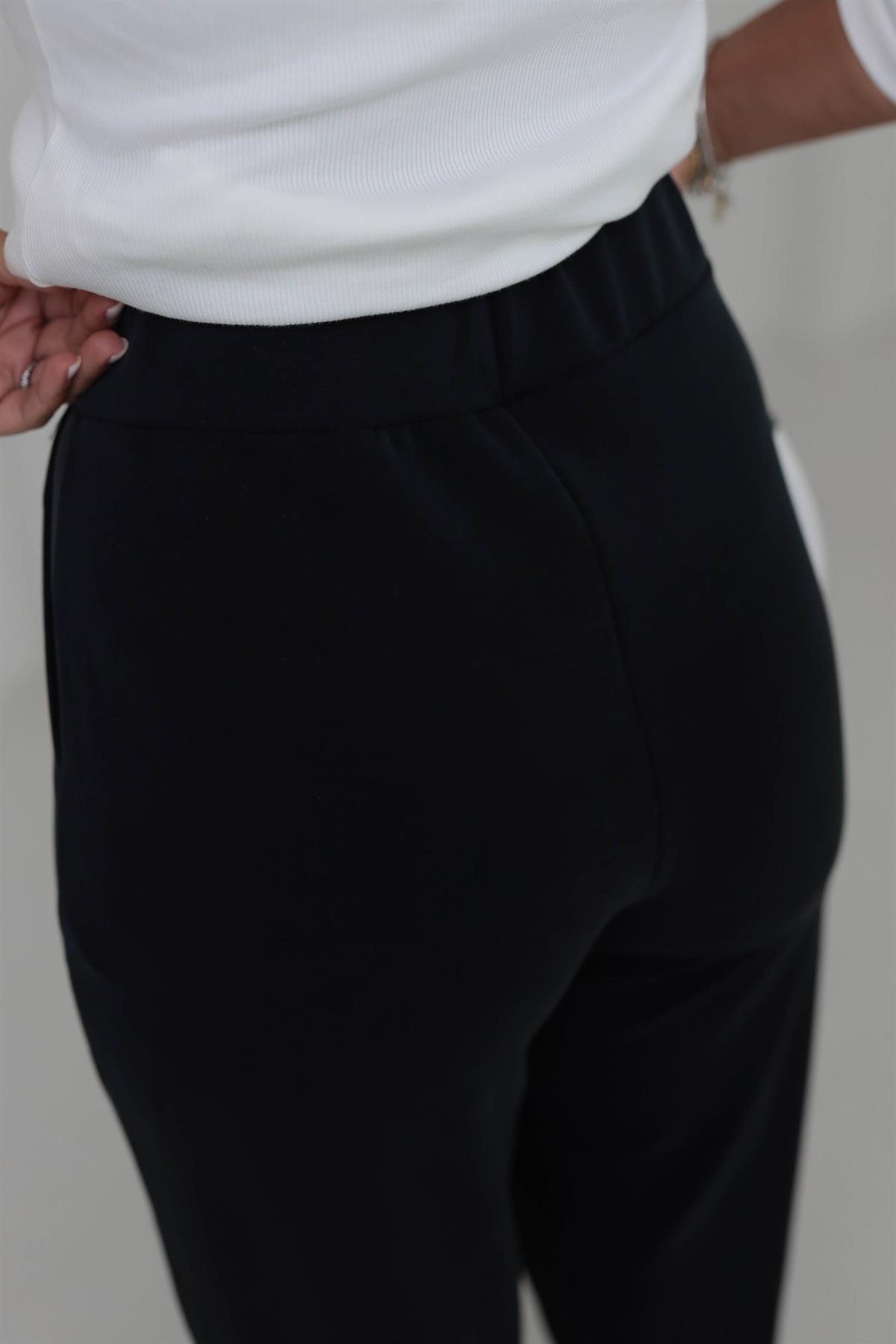 4591 Paçası Düğme Detaylı Cepli Modal Pantolon SİYAH
