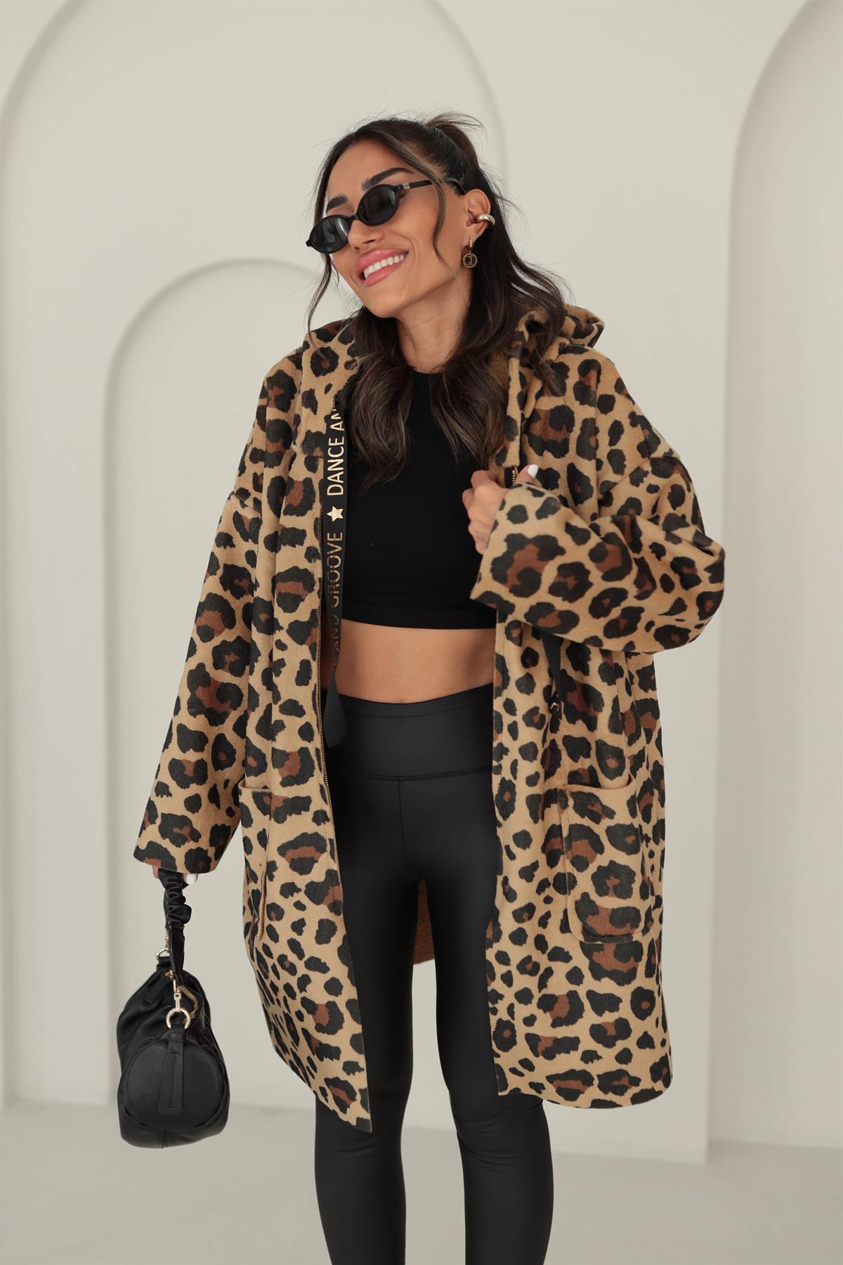 6617 Arma Gold Detaylı Buklet Kaban LEOPAR