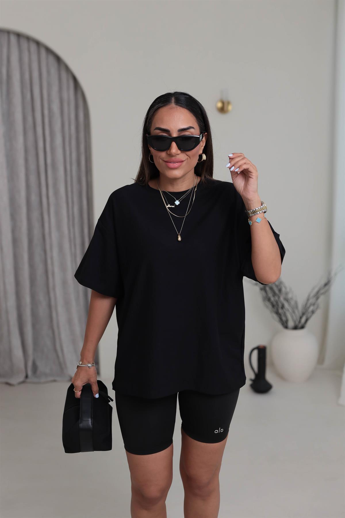 3300 Basic Oversize Tshirt SİYAH