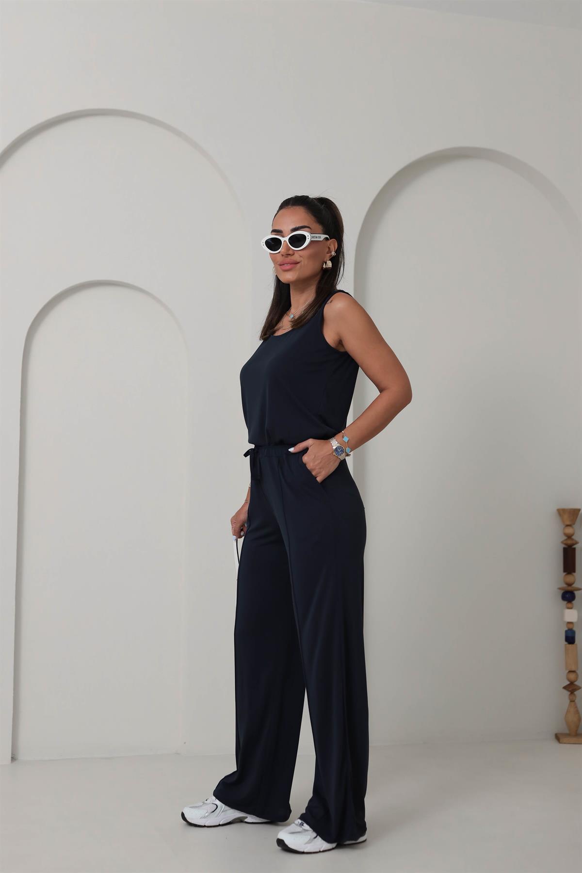 7166 Önü Çimalı Modal Kumaş Takım ANTRASİT