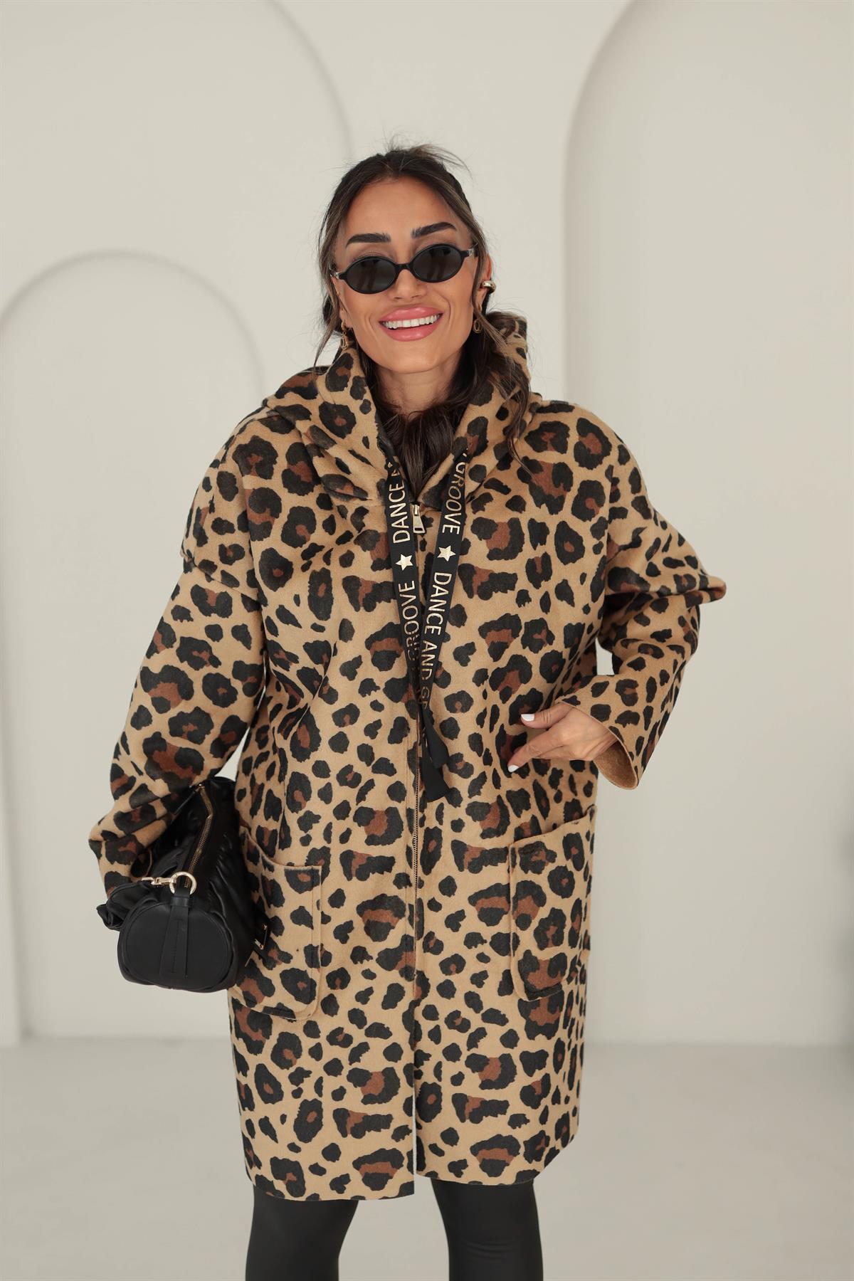 6617 Arma Gold Detaylı Buklet Kaban LEOPAR