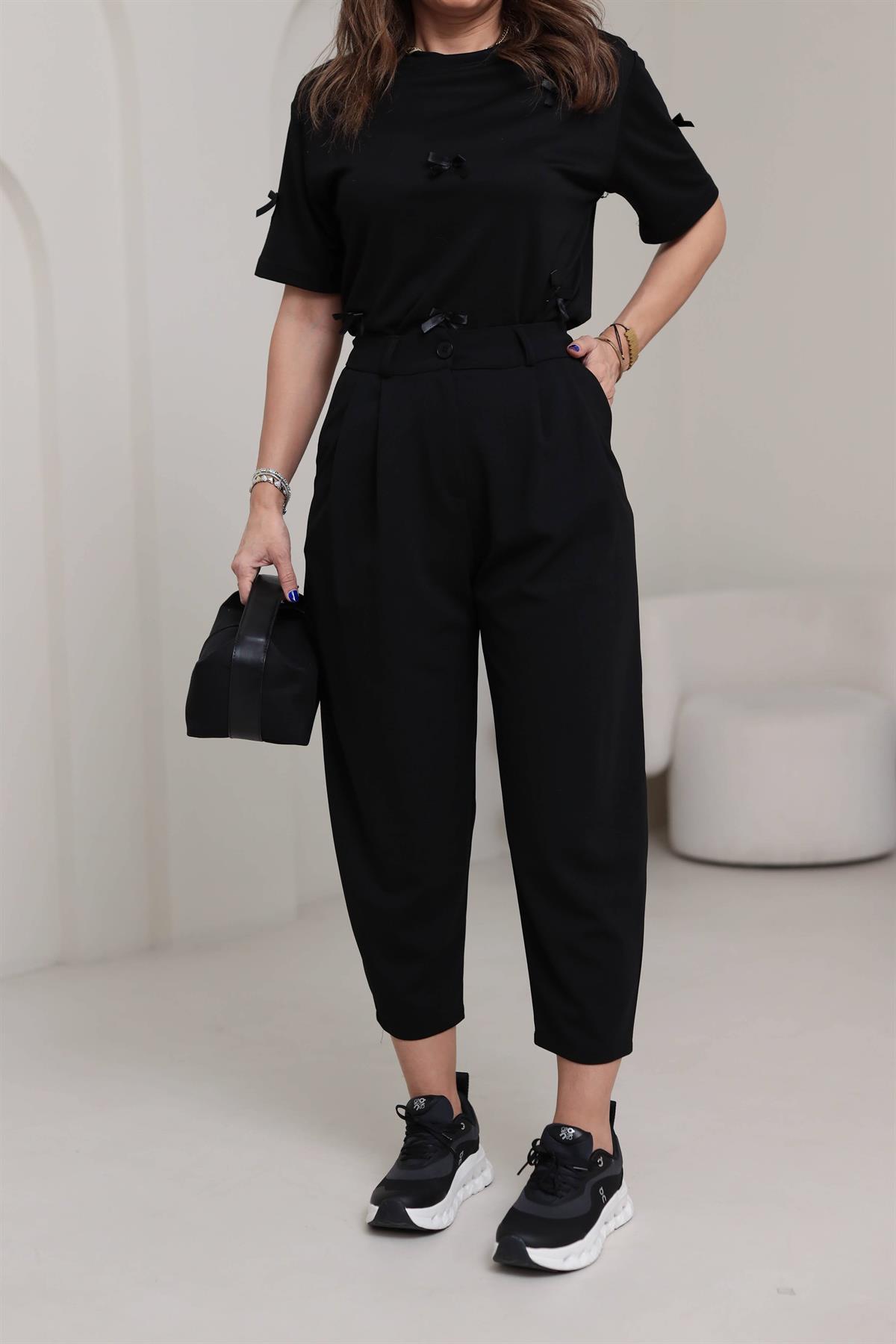 3102 Rahat Kalıp Likralı Pantolon SİYAH