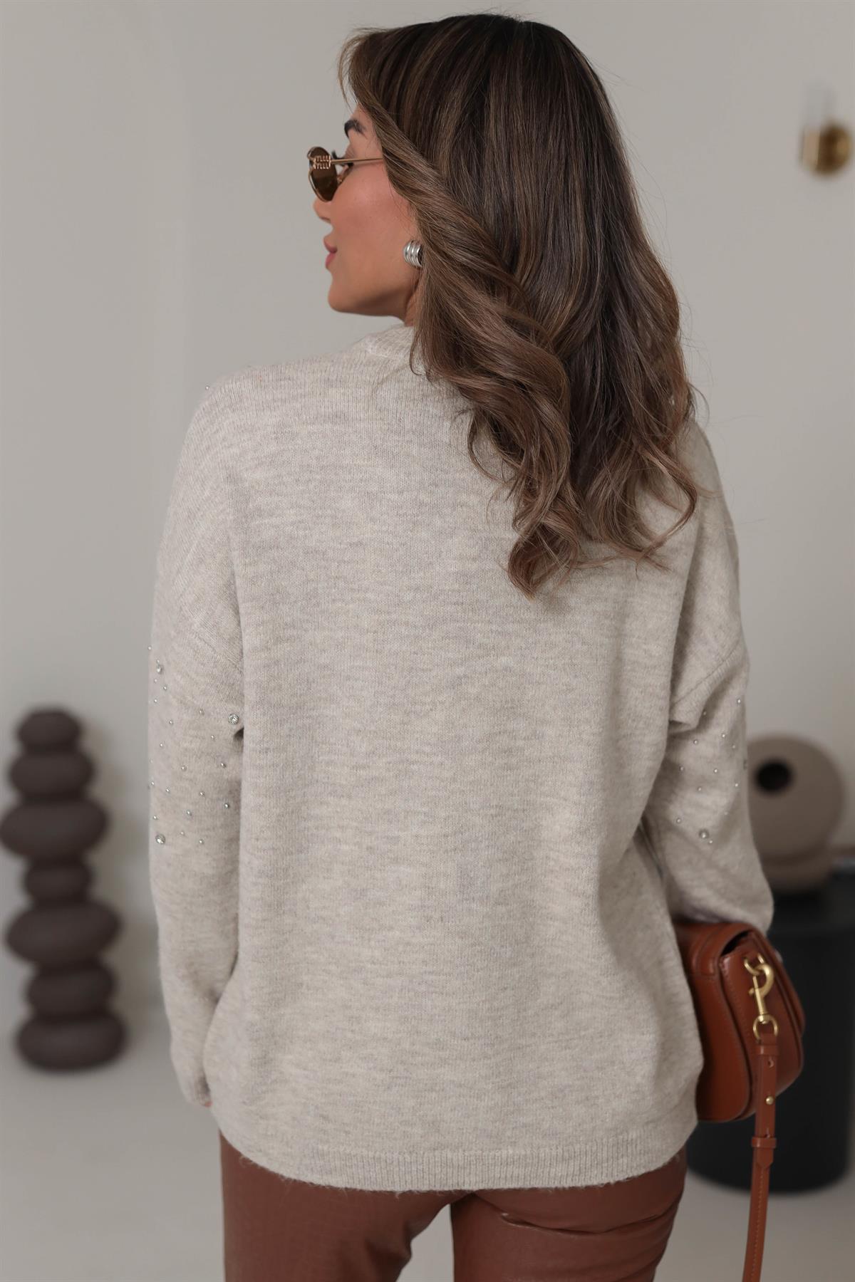 1106 Droplu Taşlı Kazak