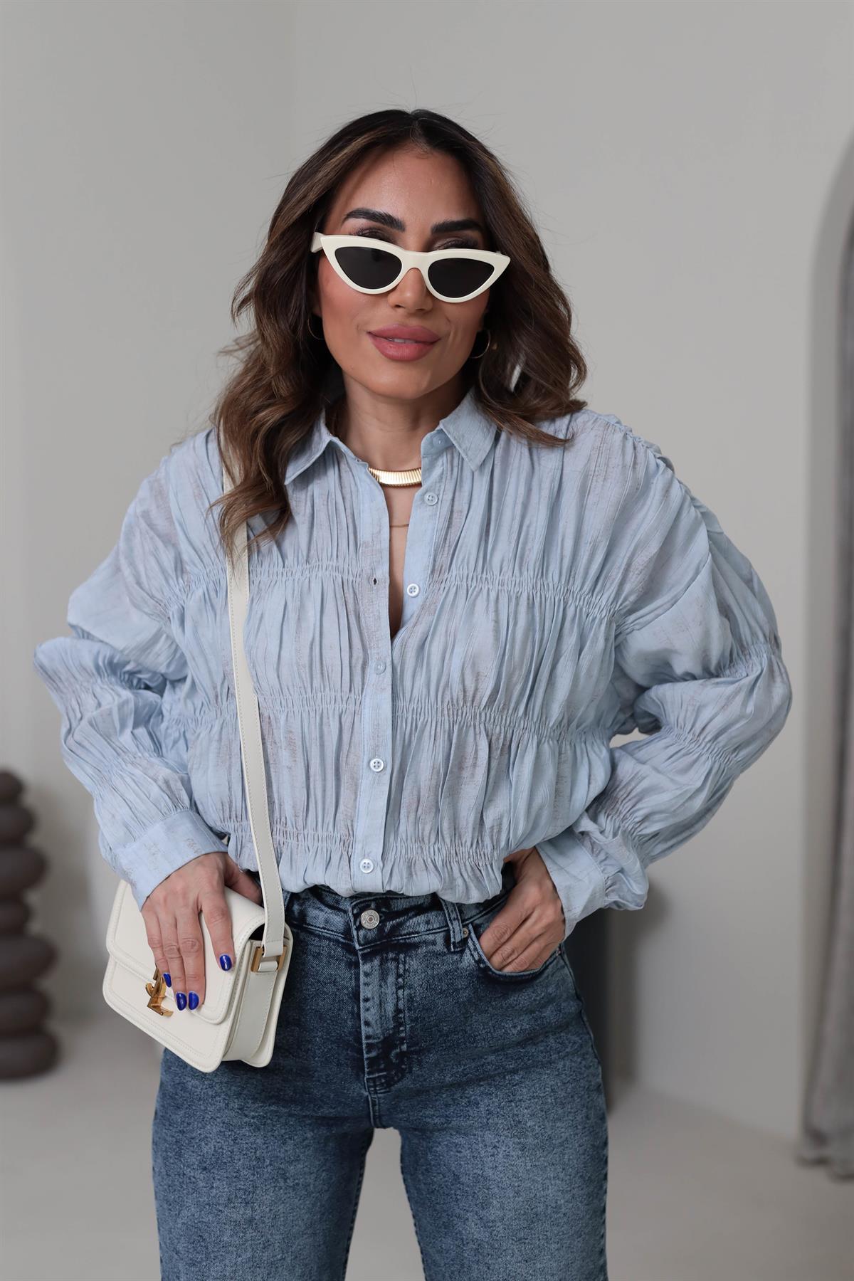 Gipeli Massi Gömlek BEBE MAVİ