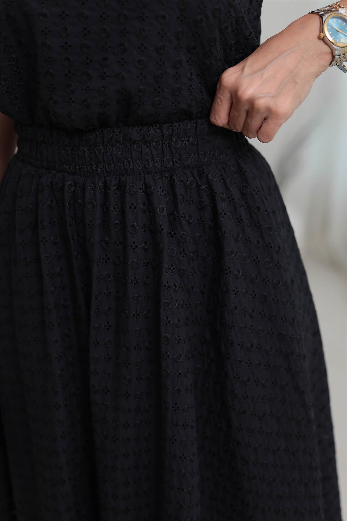 2884 Beli Lastikli Fisto Etek SİYAH