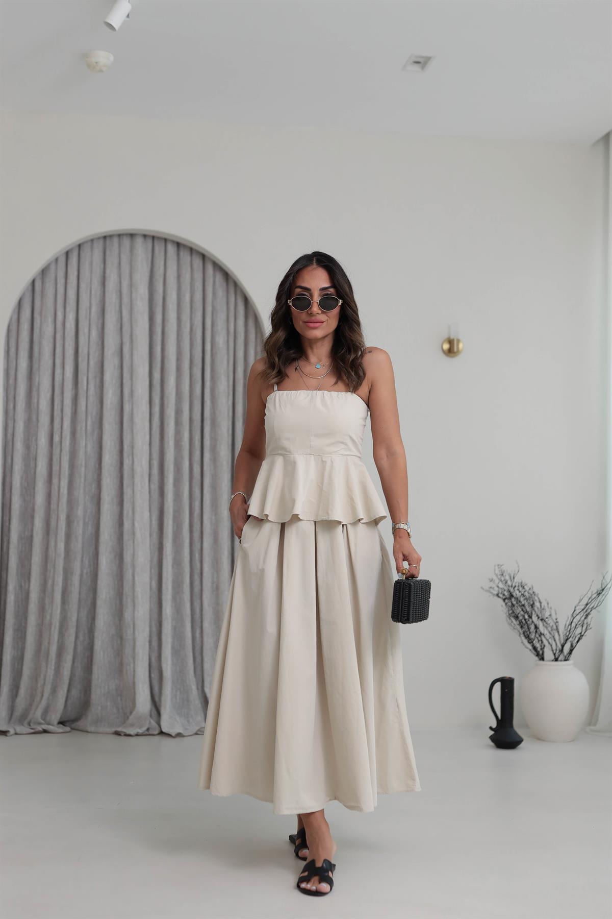 5002 Pamuklu Büstiyer Etek Takım TAŞ